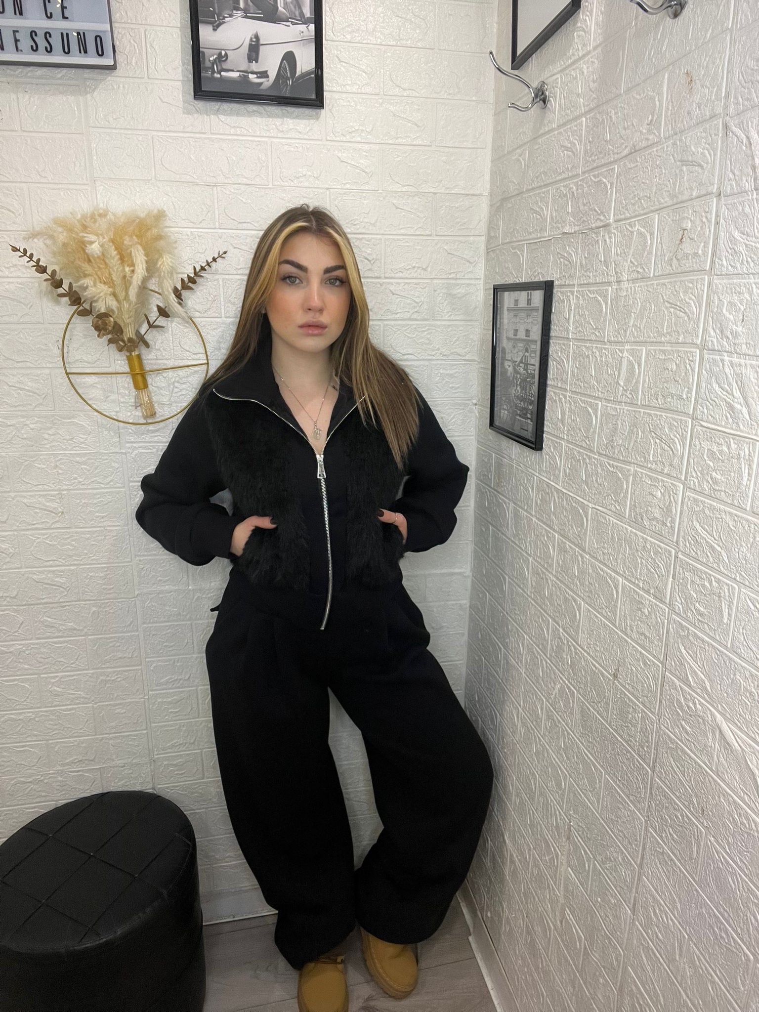 Tuta felpata con peluche