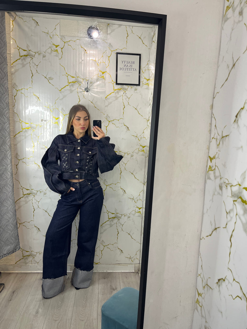 Jeans con piegone Elsa