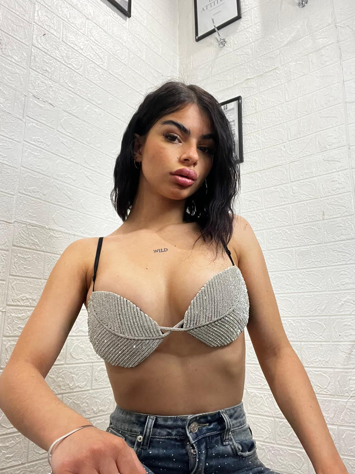 Bralette con strass