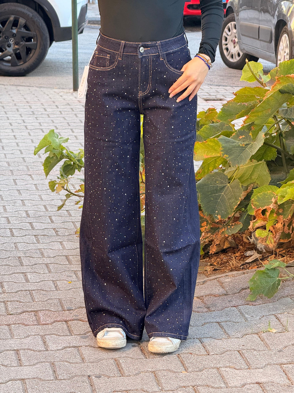 JEANS BRILLANTINATO WIDE