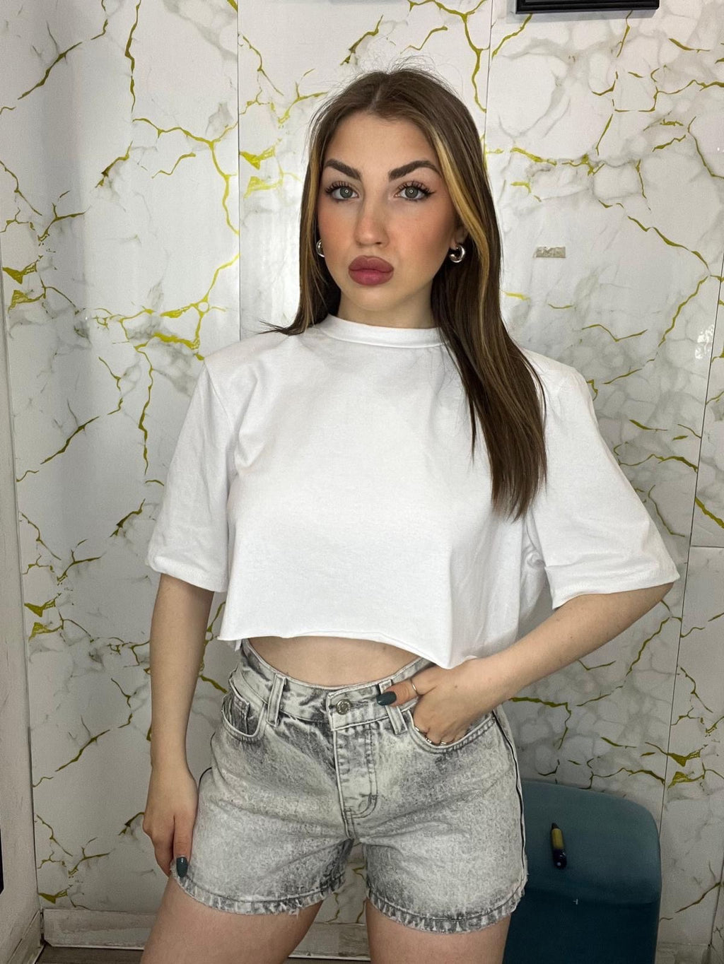 Shorts tasca brillantinata