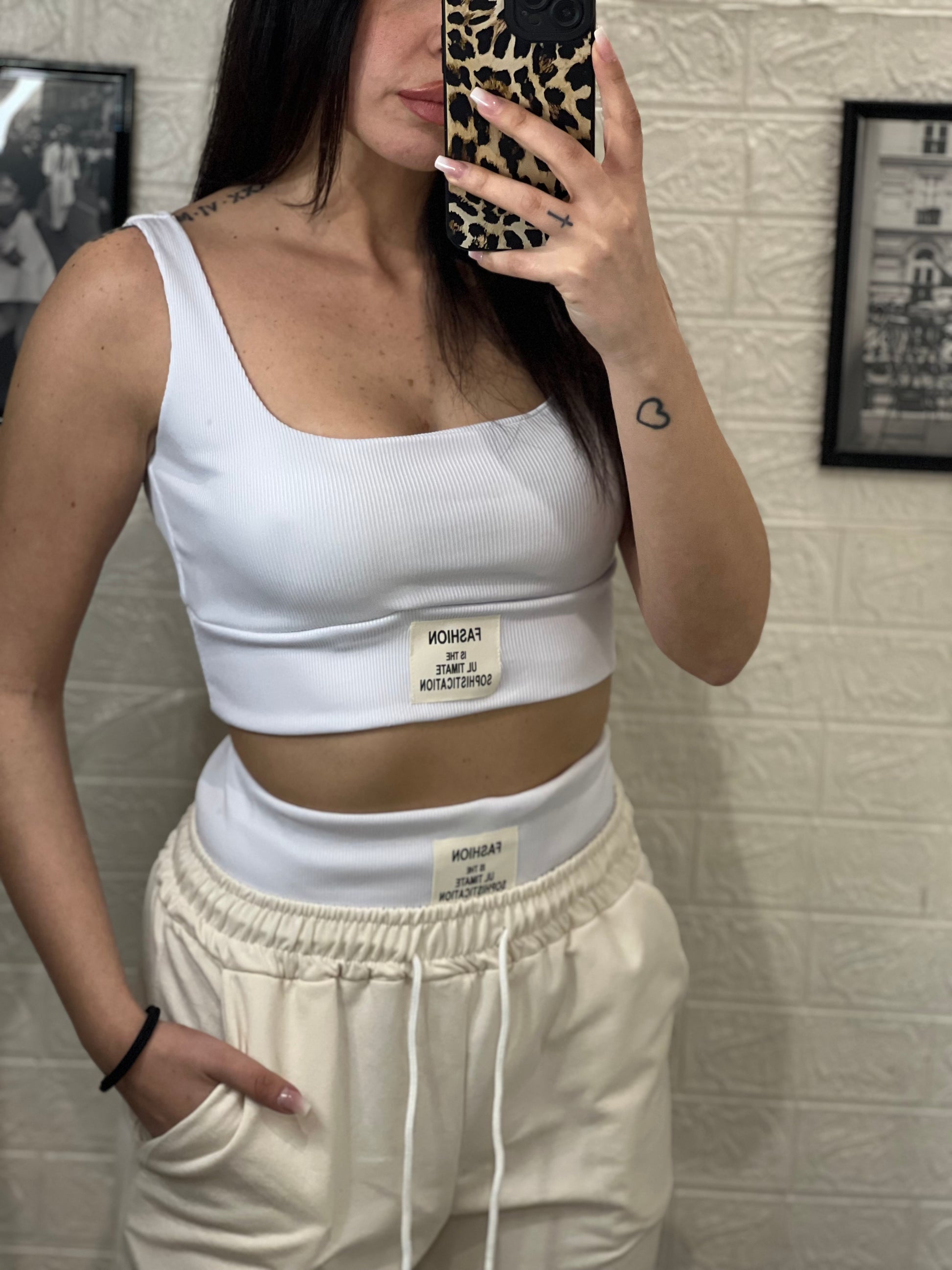 Coordinato top pantalone con molla