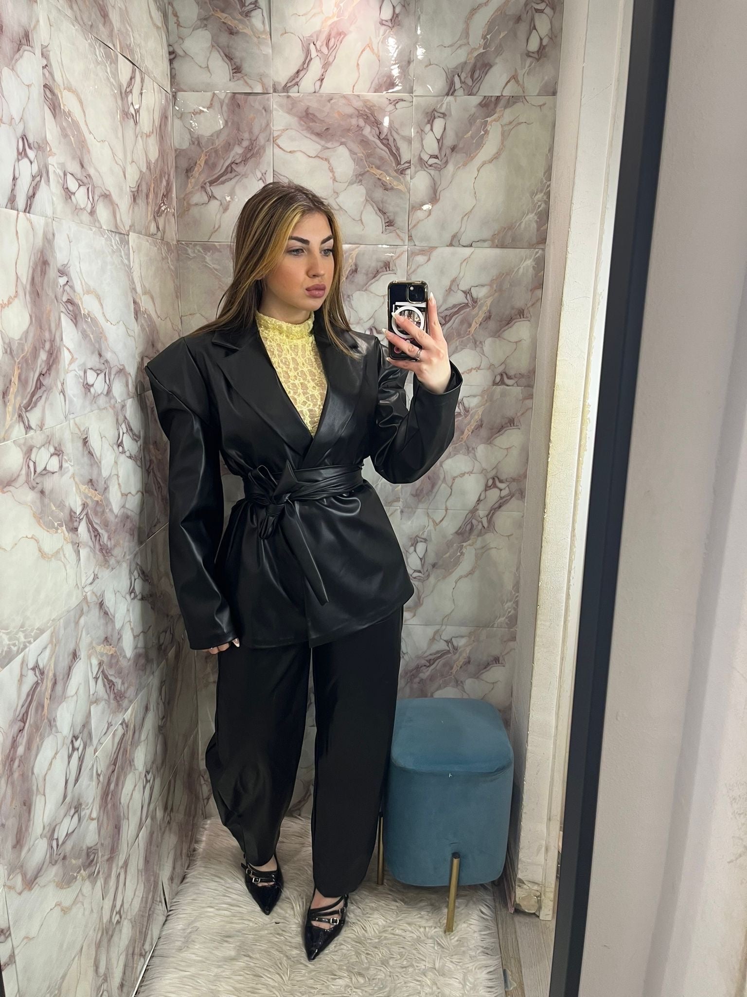Pantalone in ecopelle