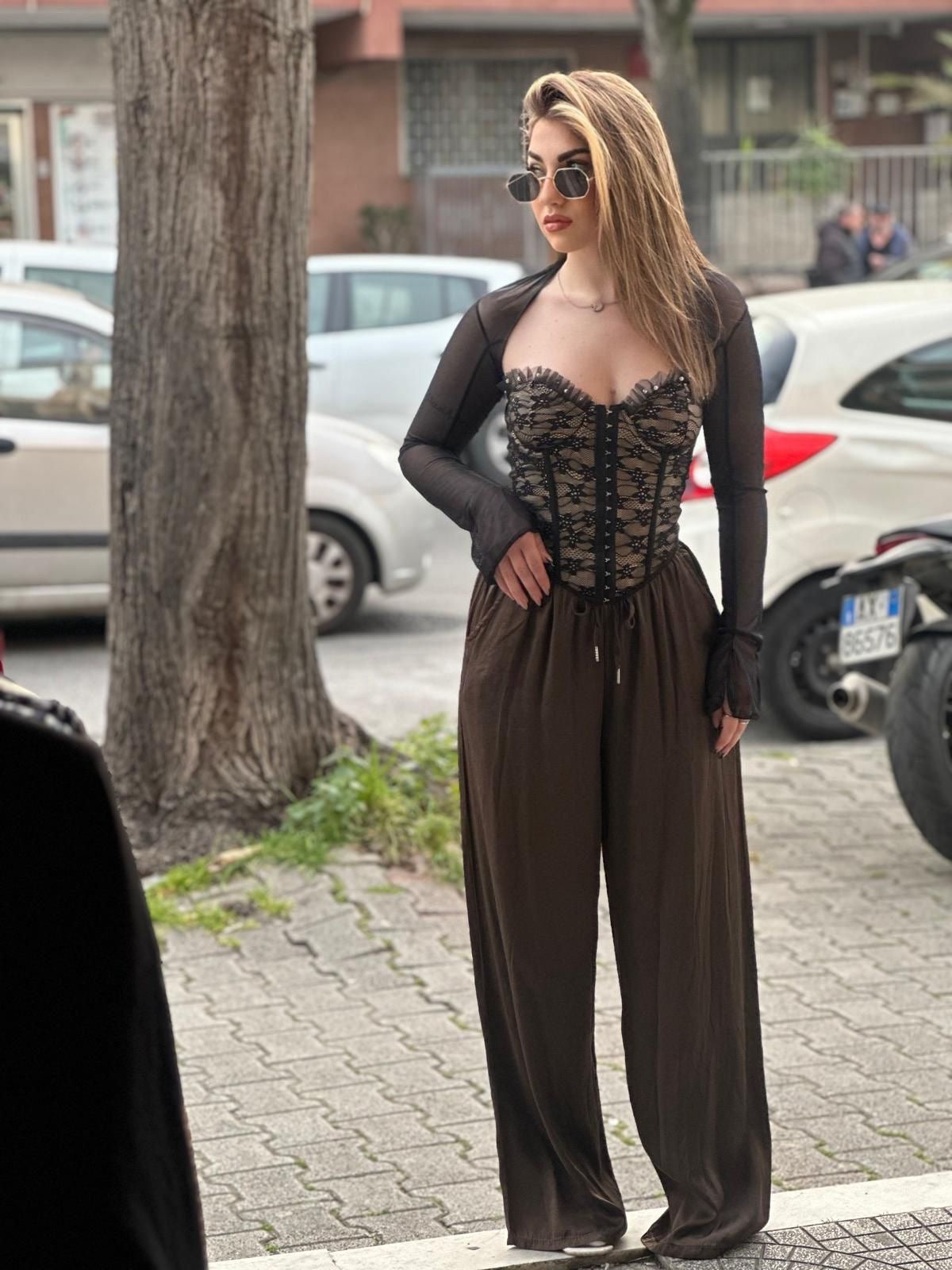 Pantalone satinato
