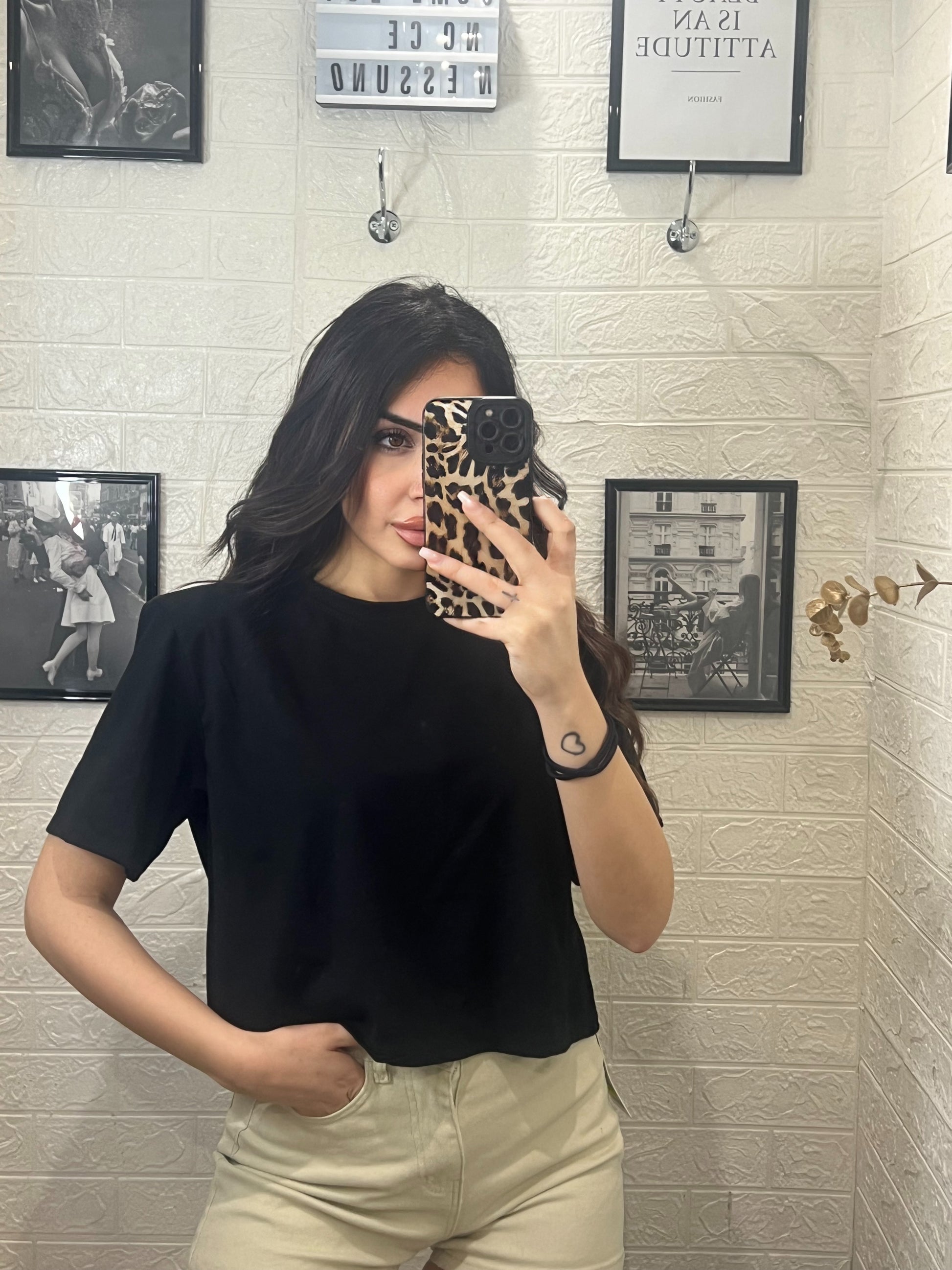 Shirt crop con spalline