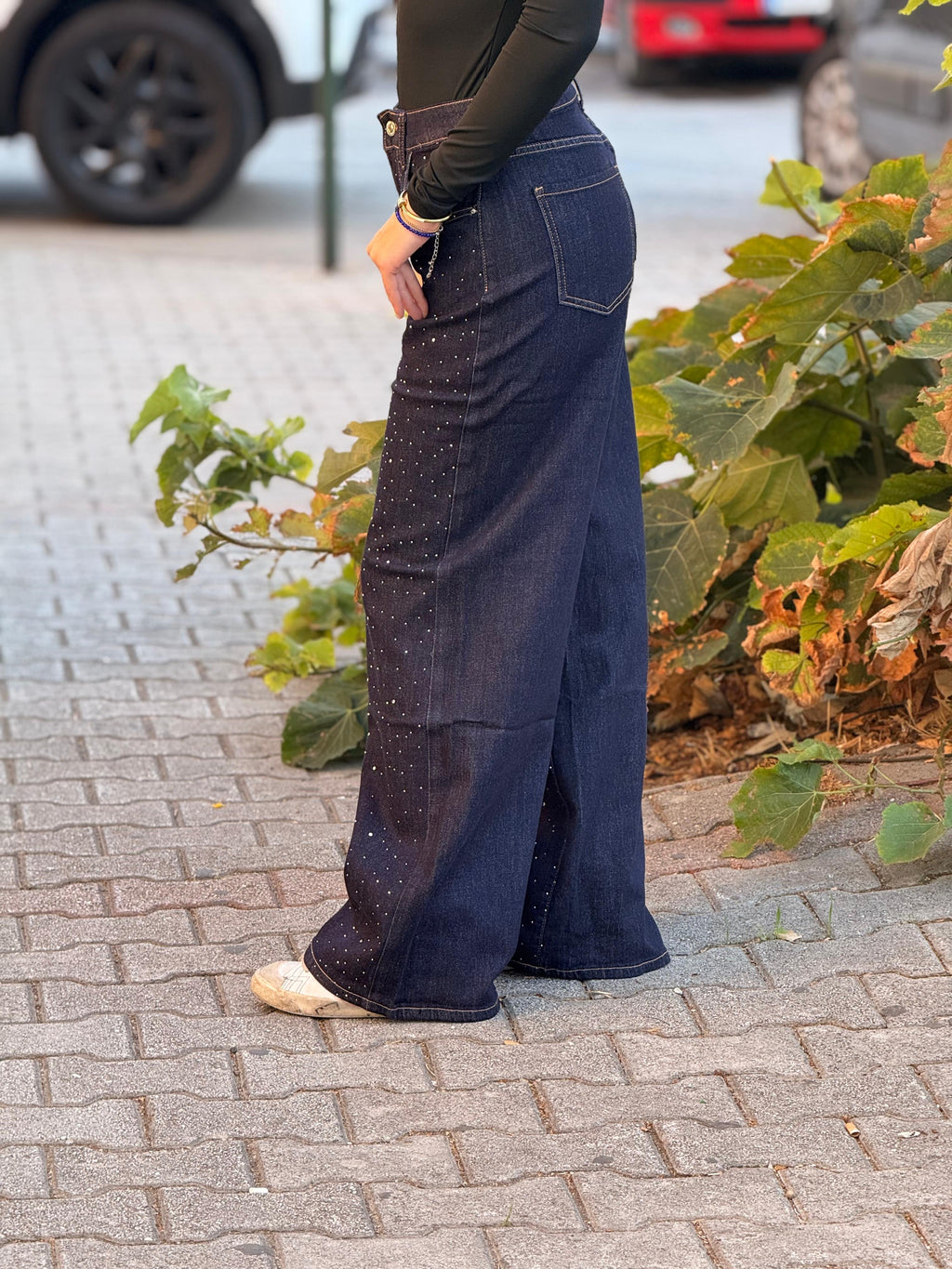 JEANS BRILLANTINATO WIDE