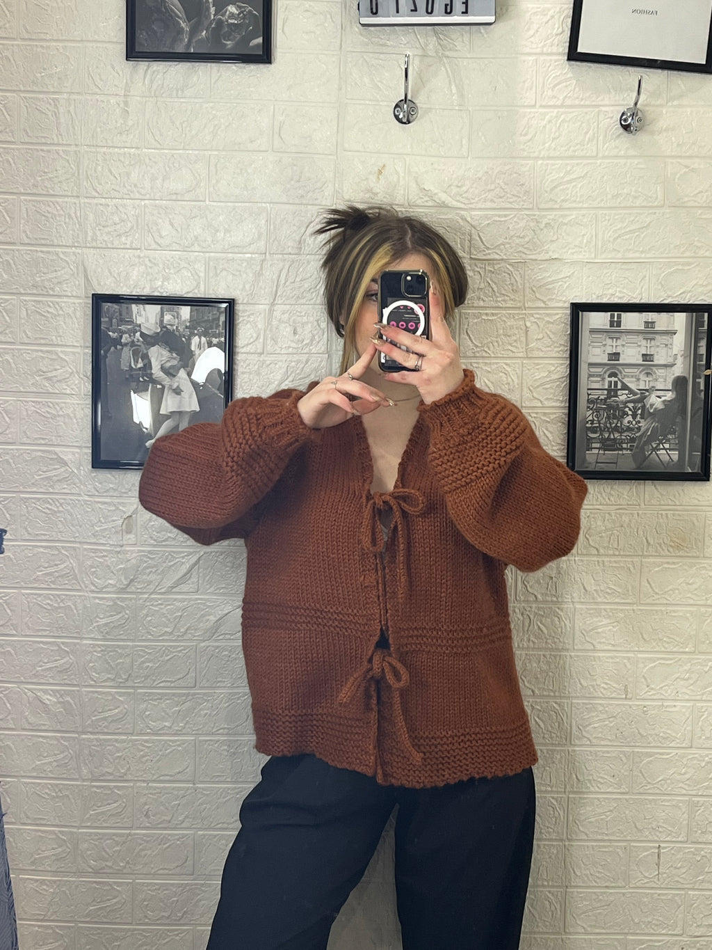 Cardigan con laccetti