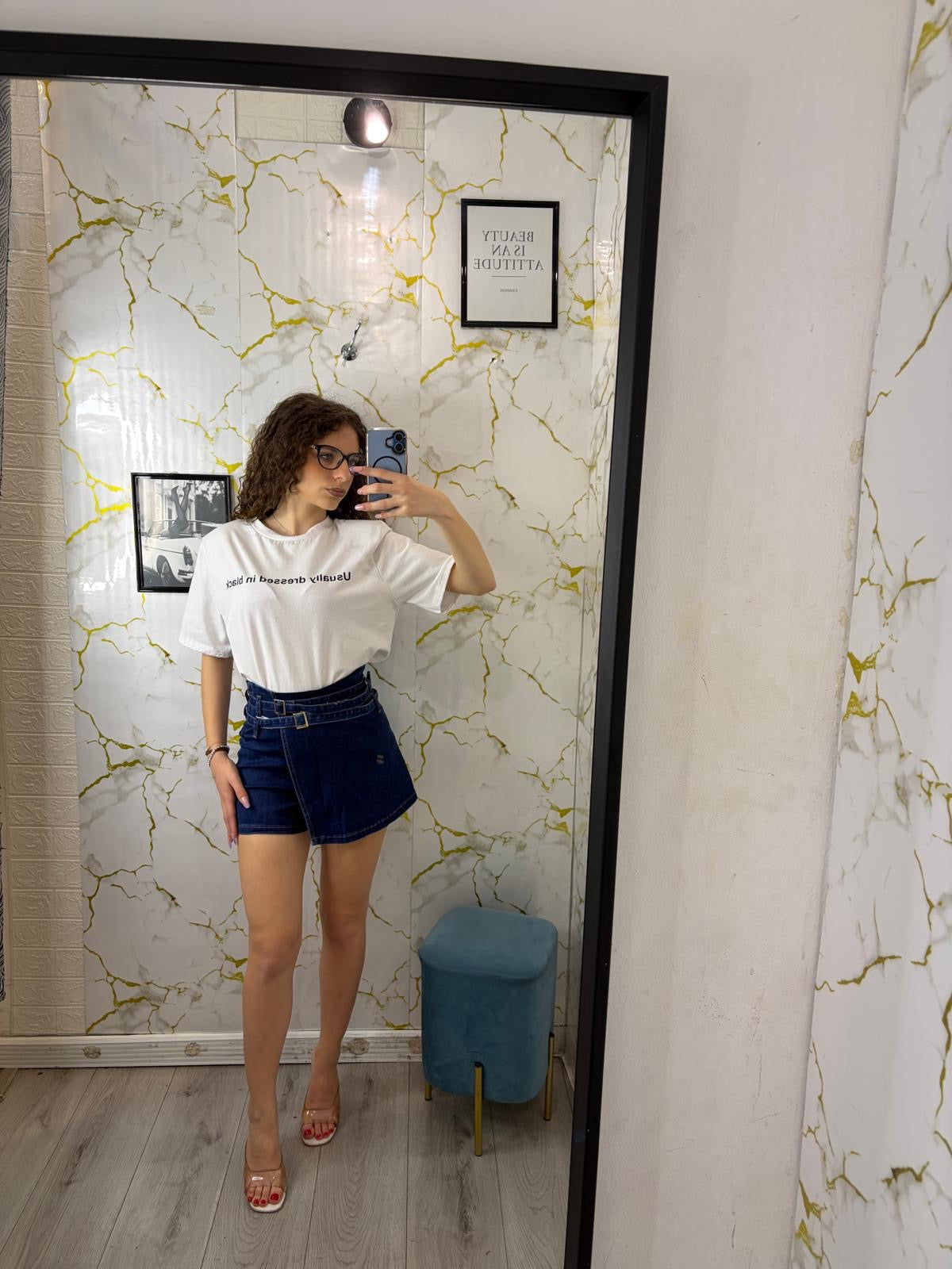 Pantagonna in denim scuro