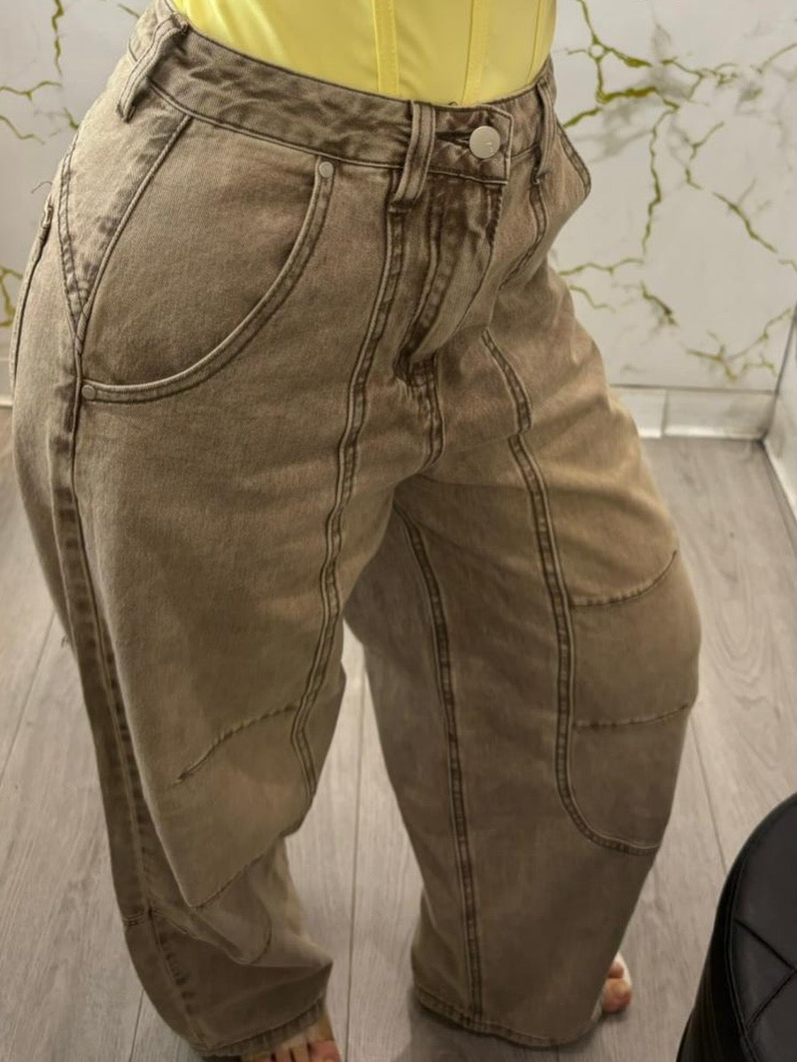 jeans sabbiato carpenter asimettrico
