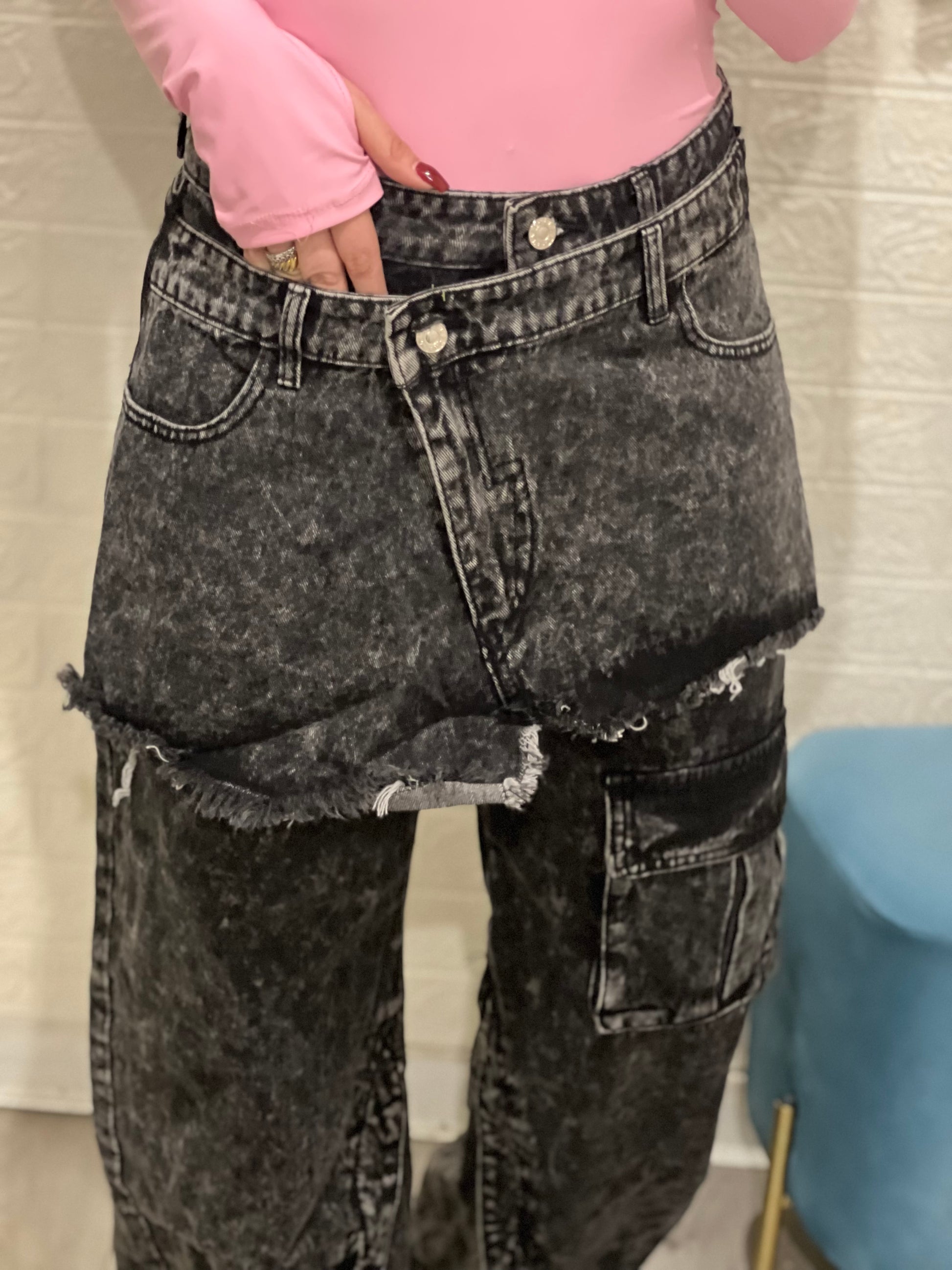 Jeans effetto doppio io