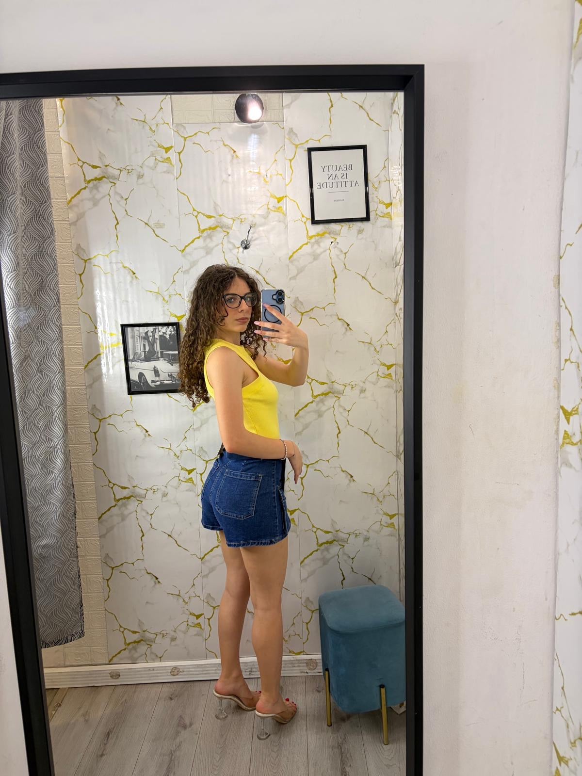 Pantagonna in denim scuro