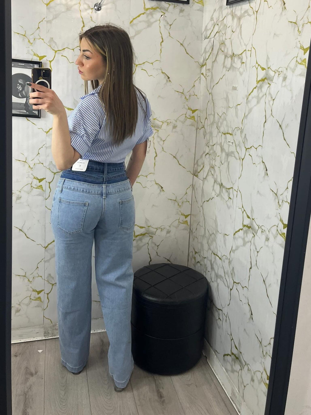 Jeans con doppia fibia