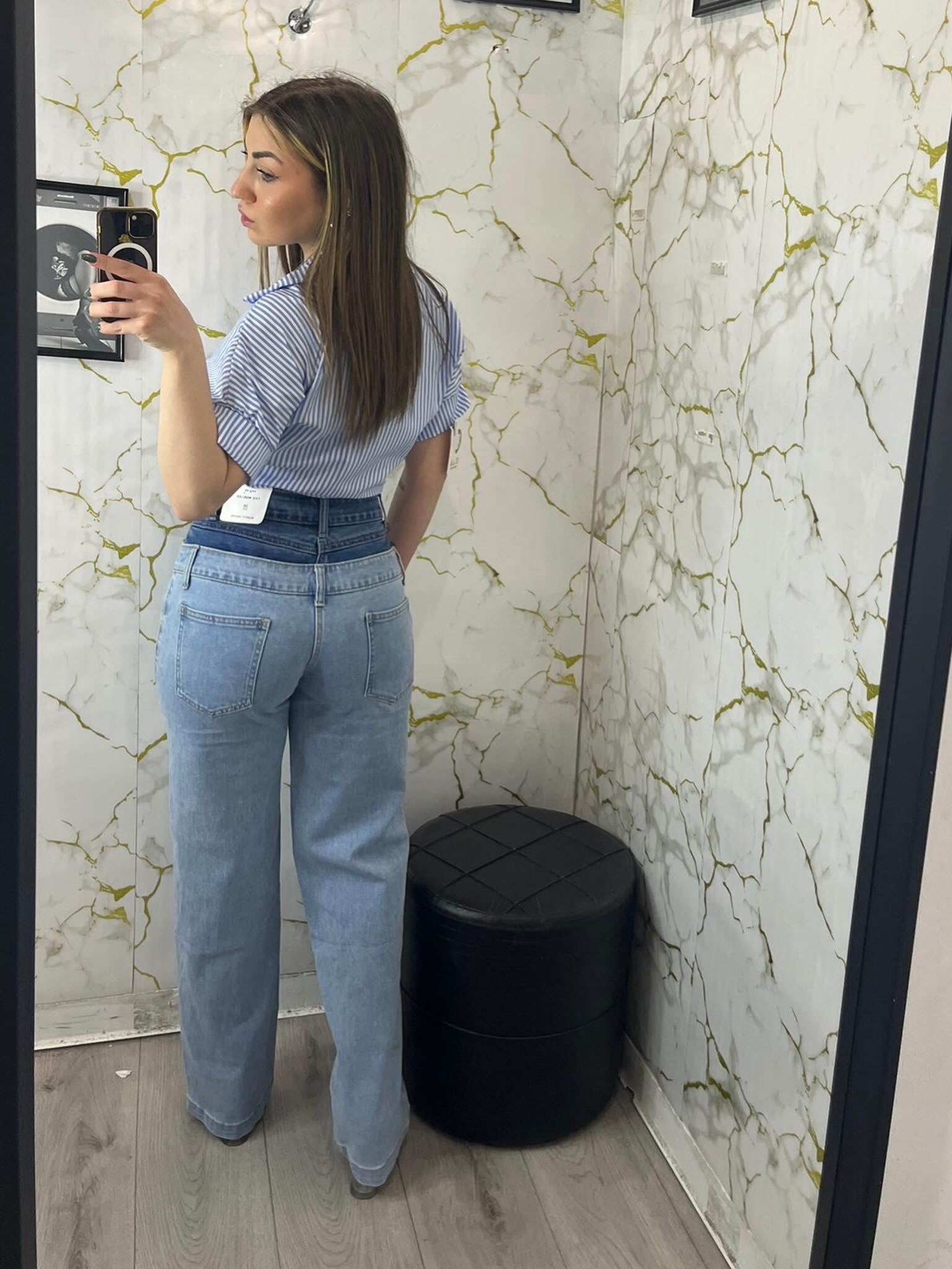 Jeans con doppia fibia