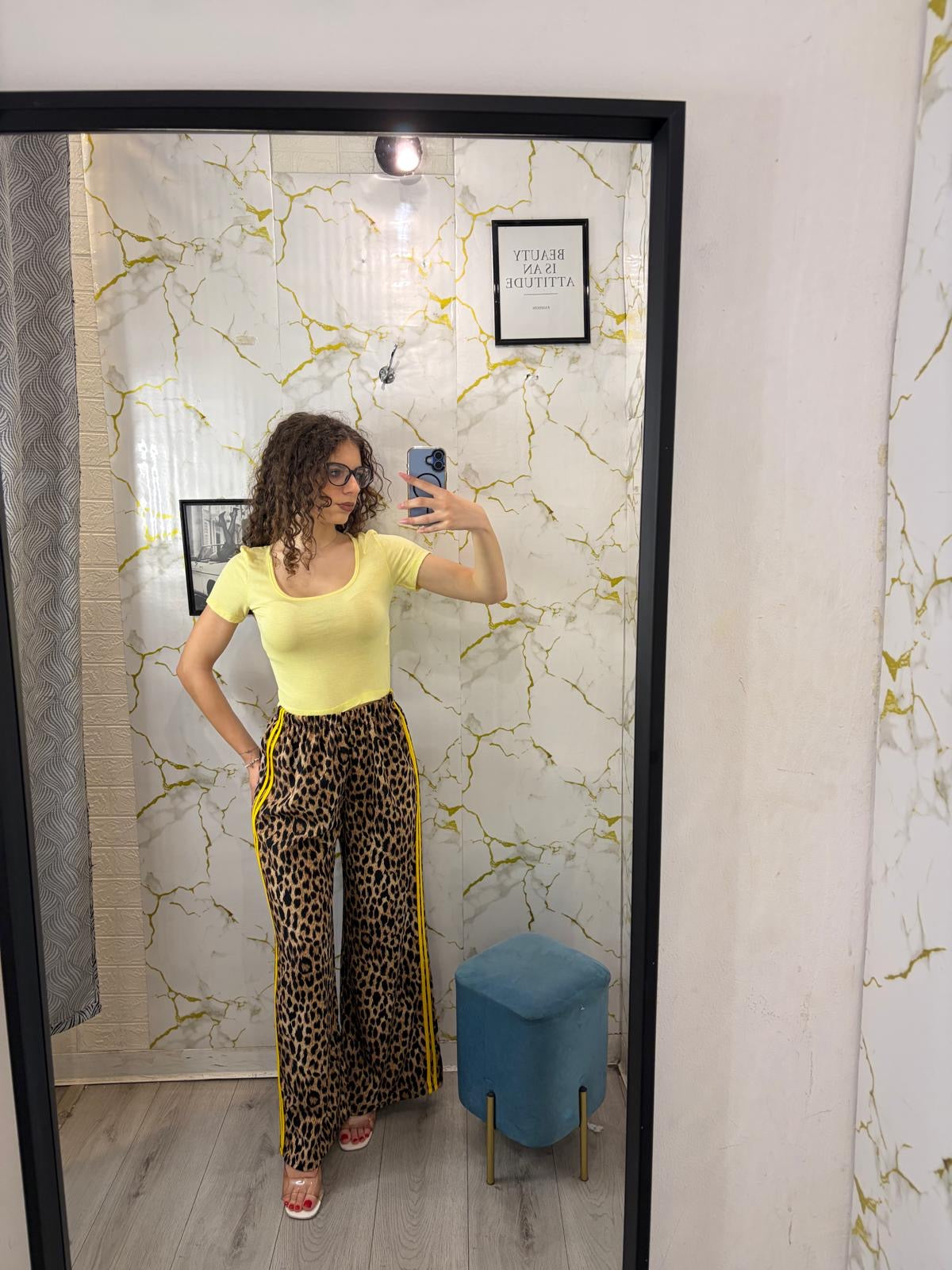 Pantalone maculato con banda
