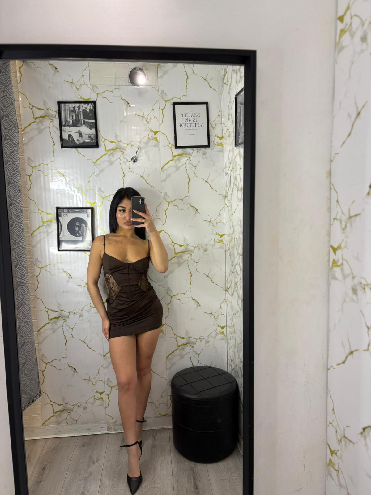 Dress licra con macramé