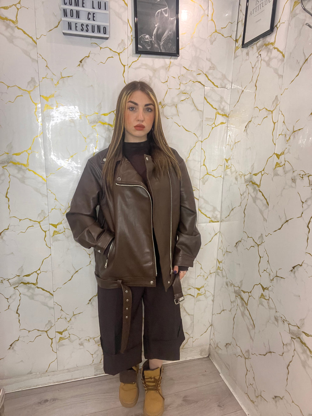 Giubbino oversize cacao