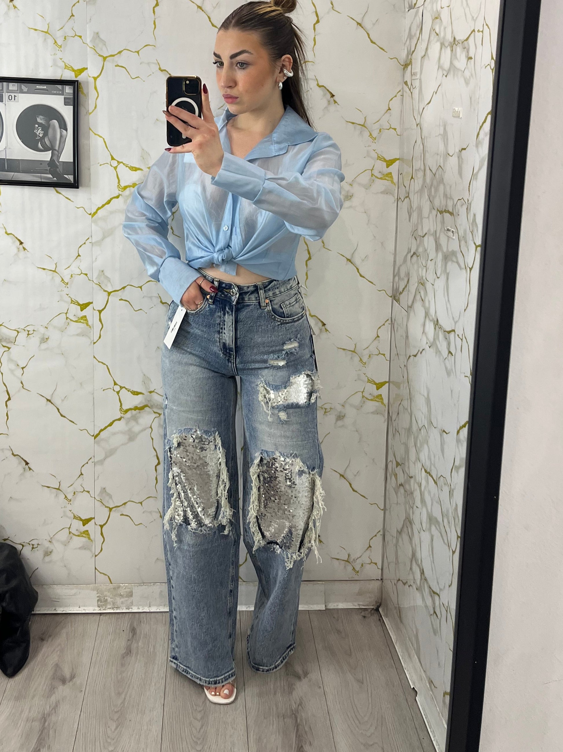 Jeans con Paillettes
