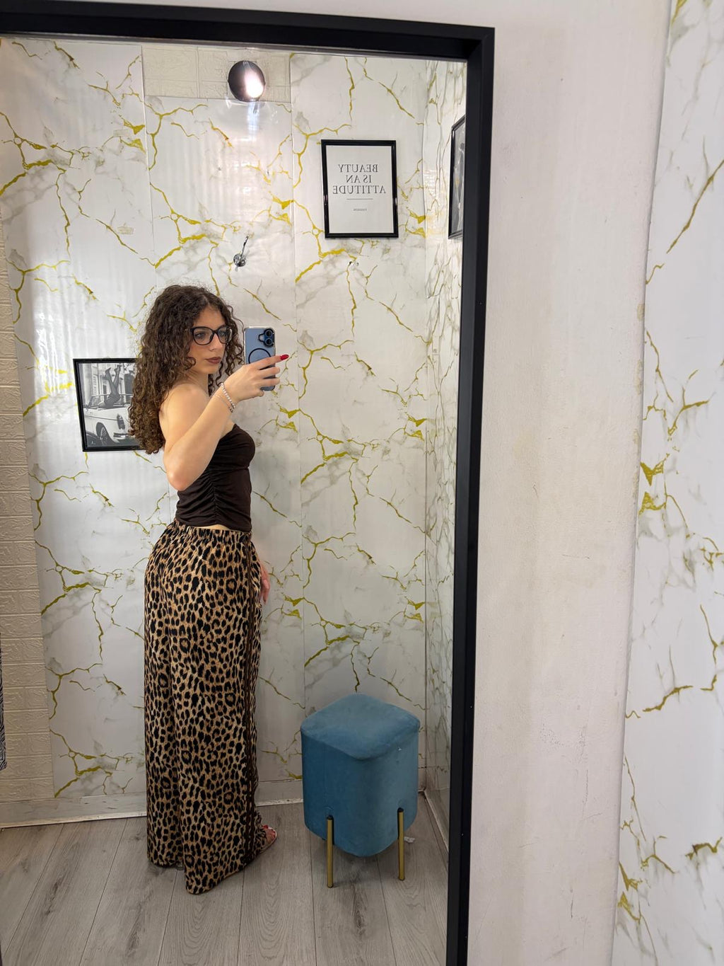 Pantalone maculato con banda