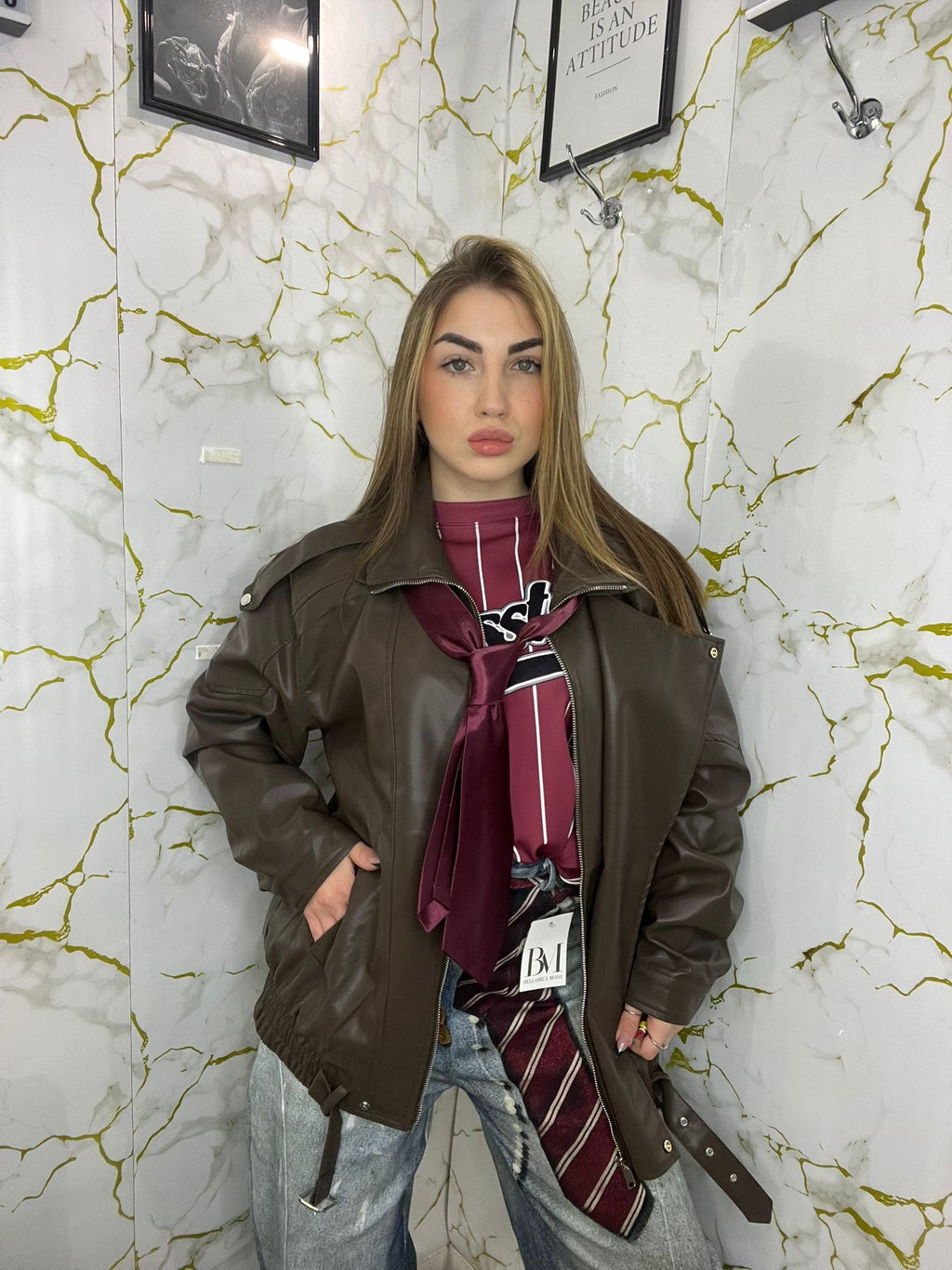 Bomber eco doppio petto