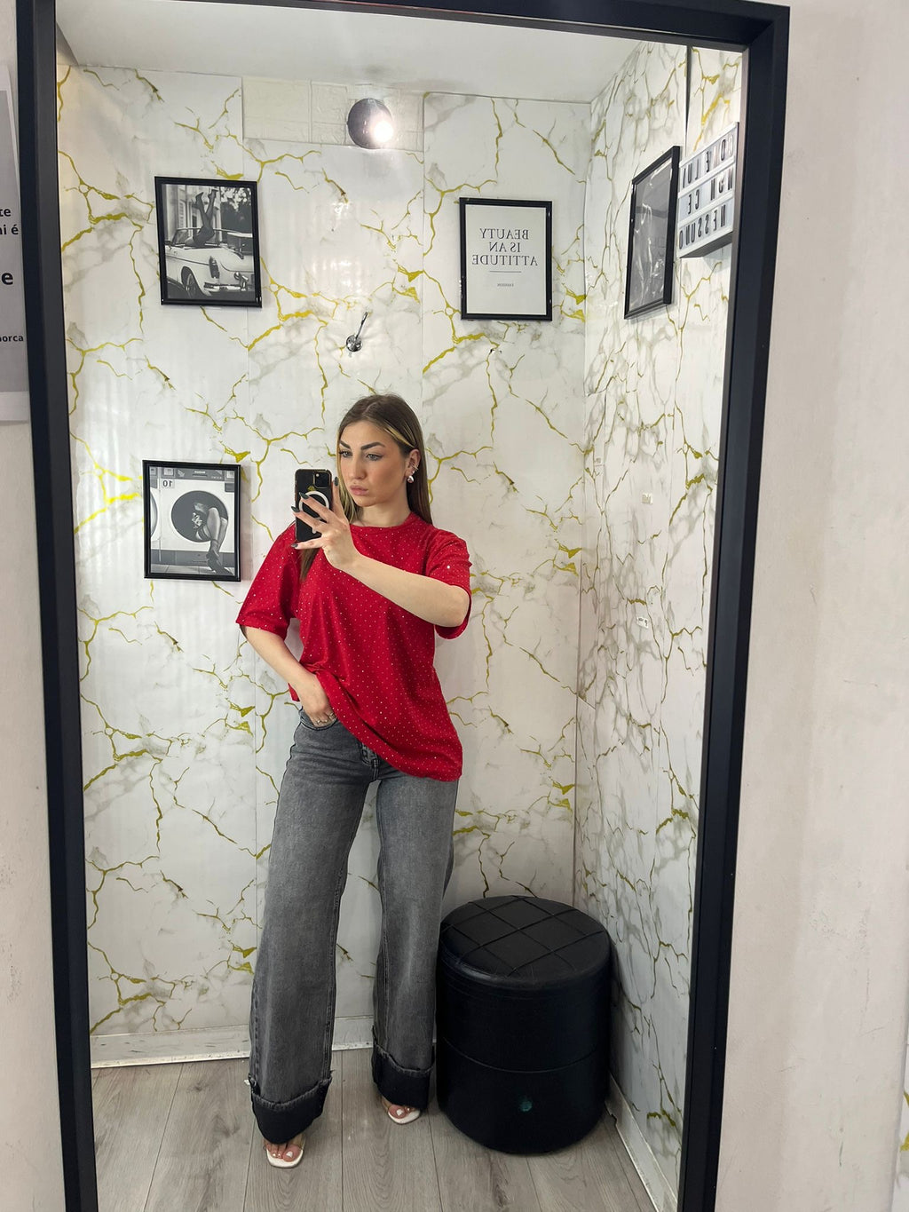 Maglia con strass oversize