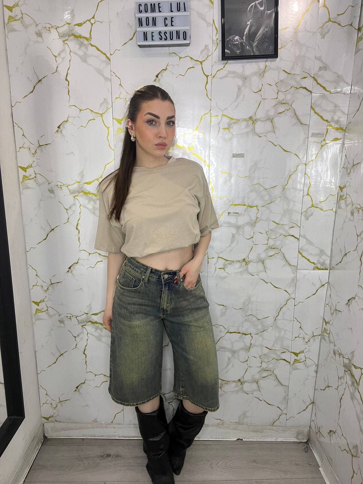 Maglia sbuffata crop
