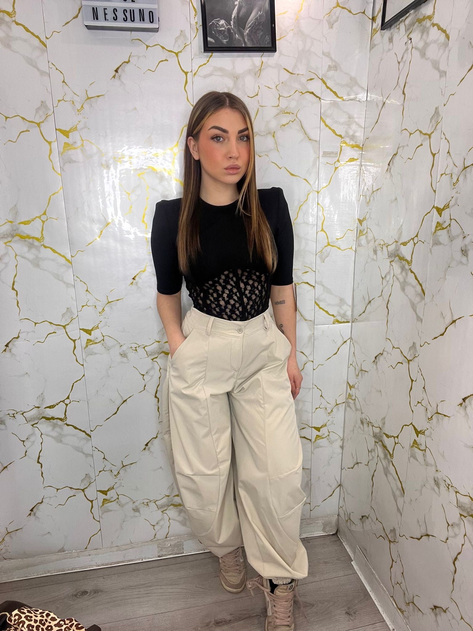 Maglia macramé in lycra