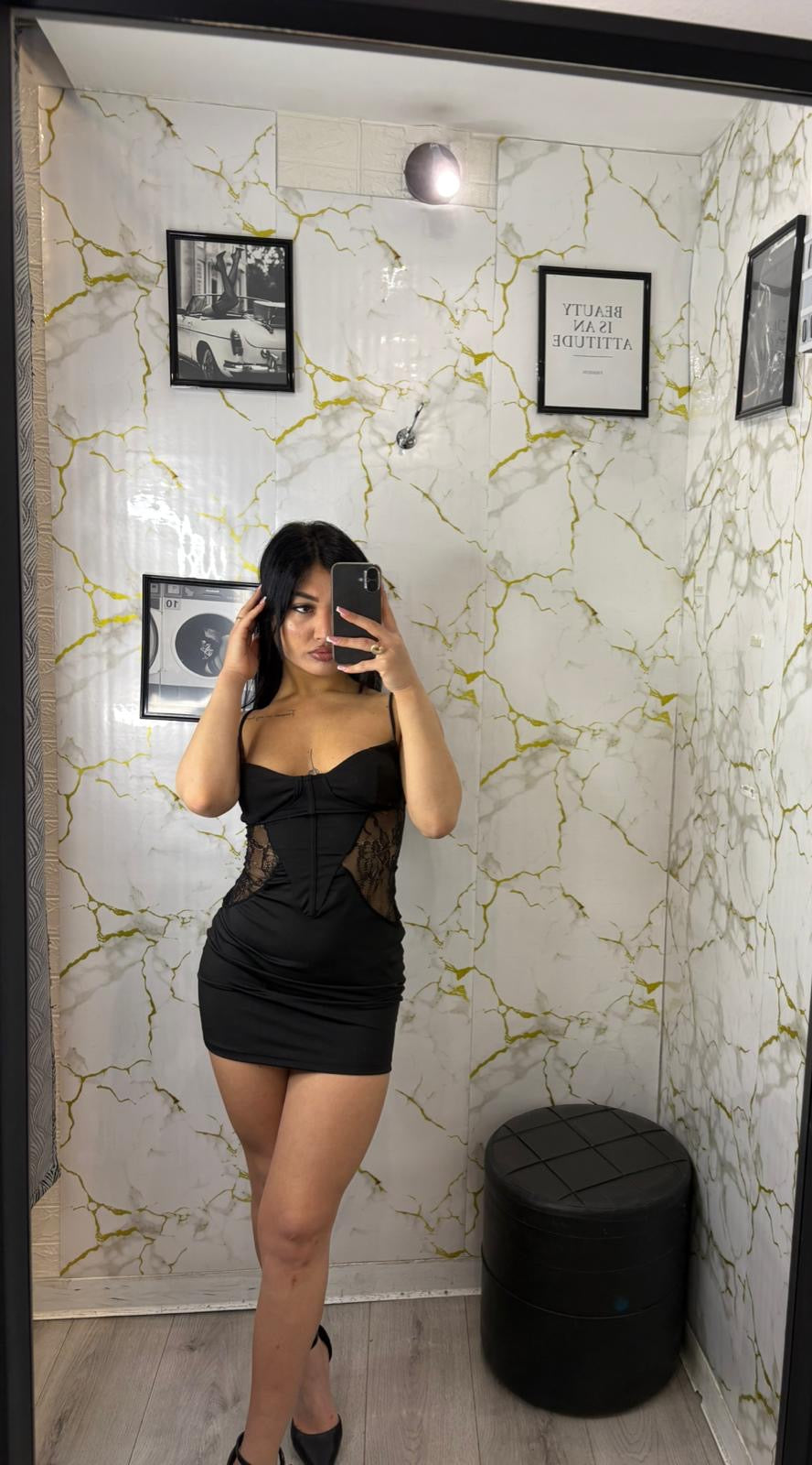 Dress licra con macramé