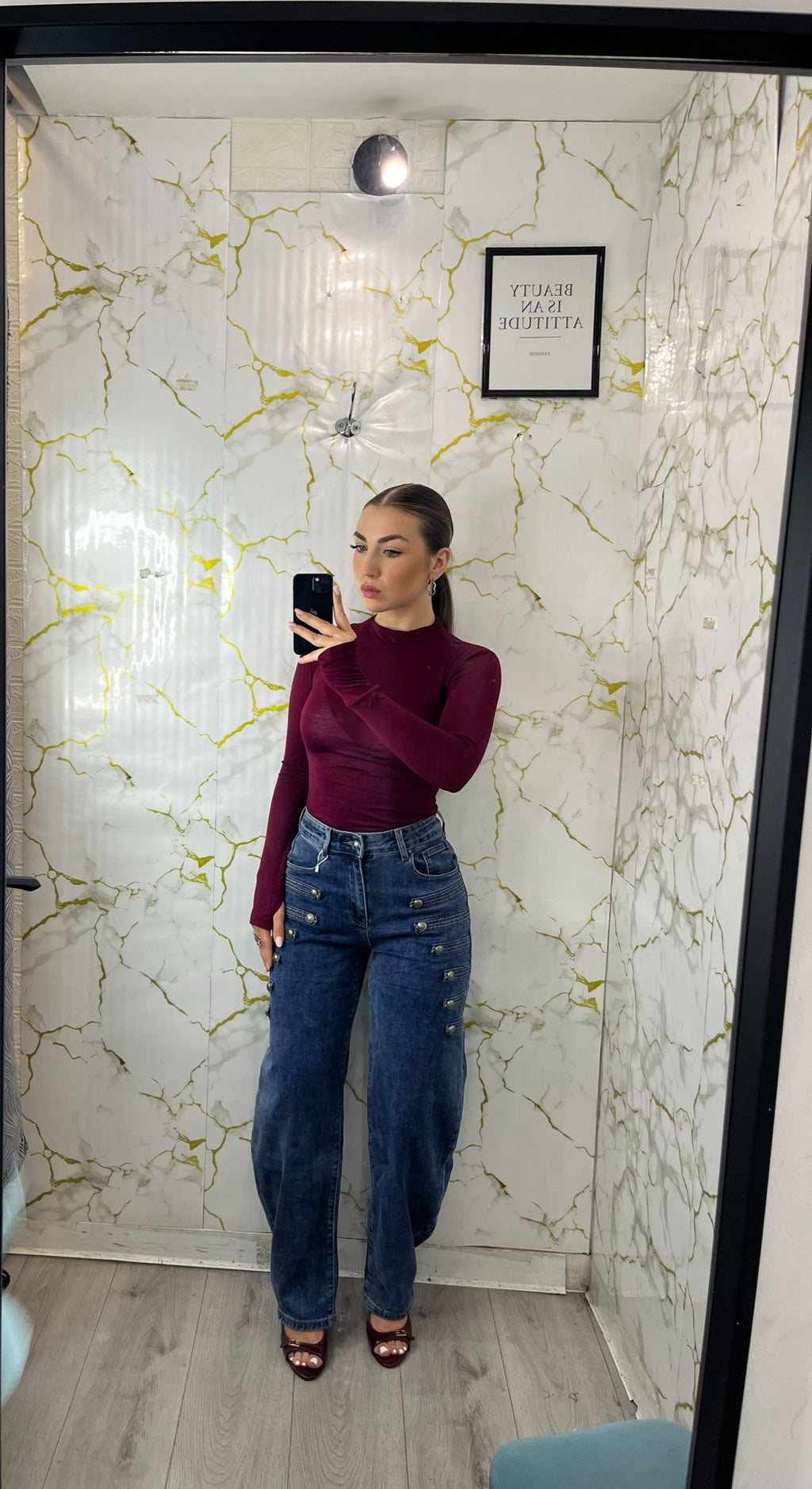 Jeans balloon bottoncini