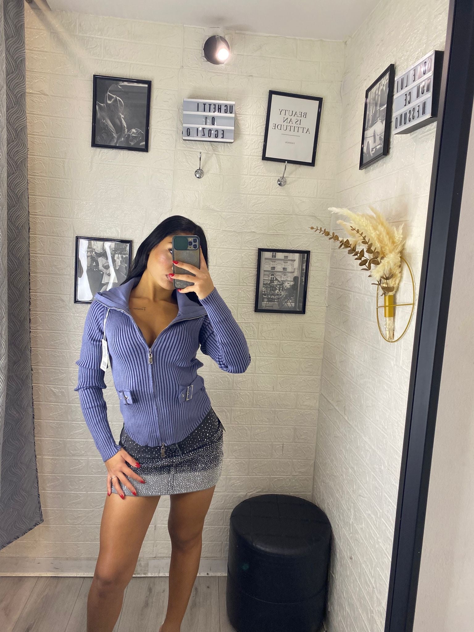 Maglia in filo con zip