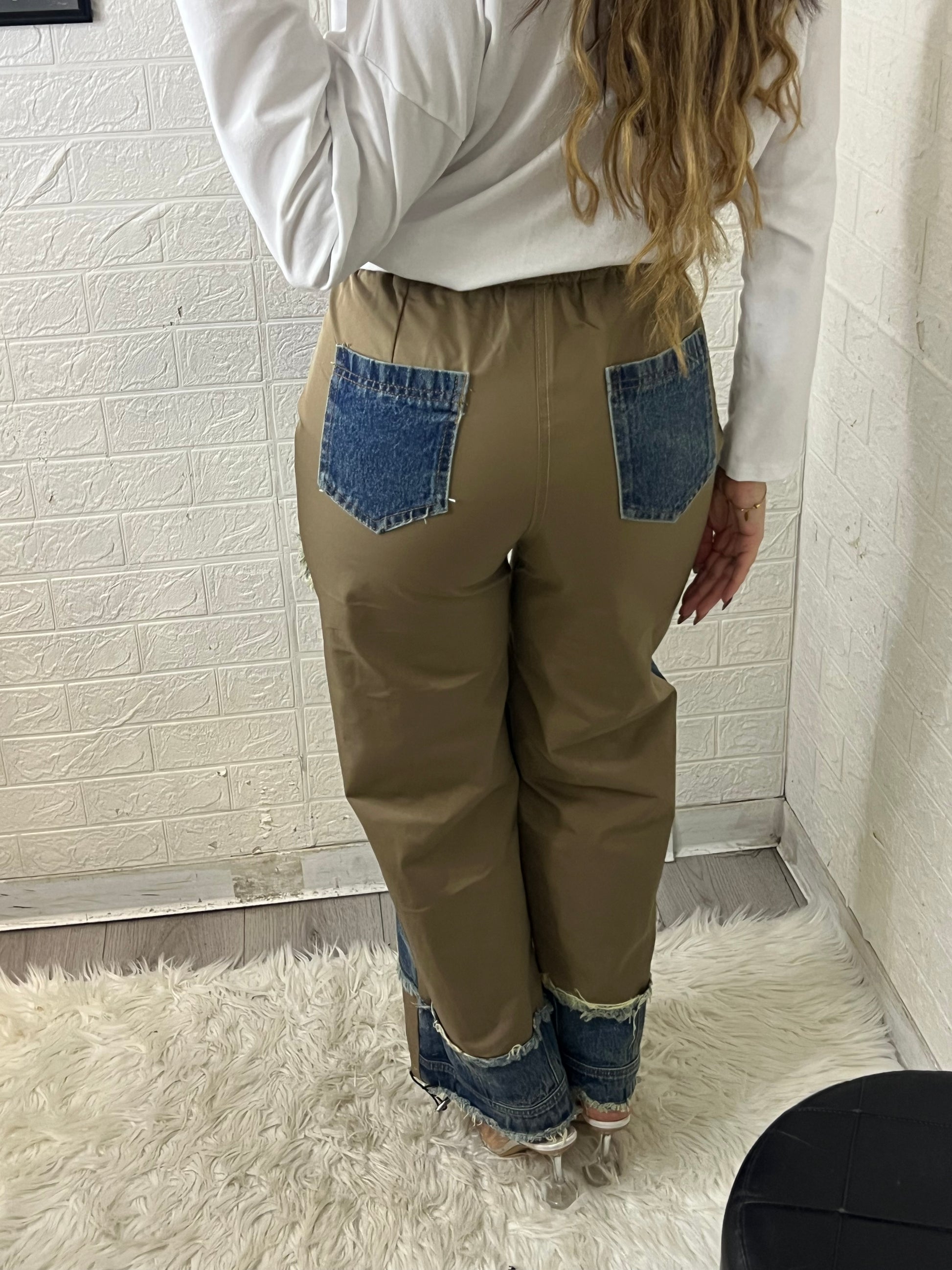 Jeans con doppio tessuto