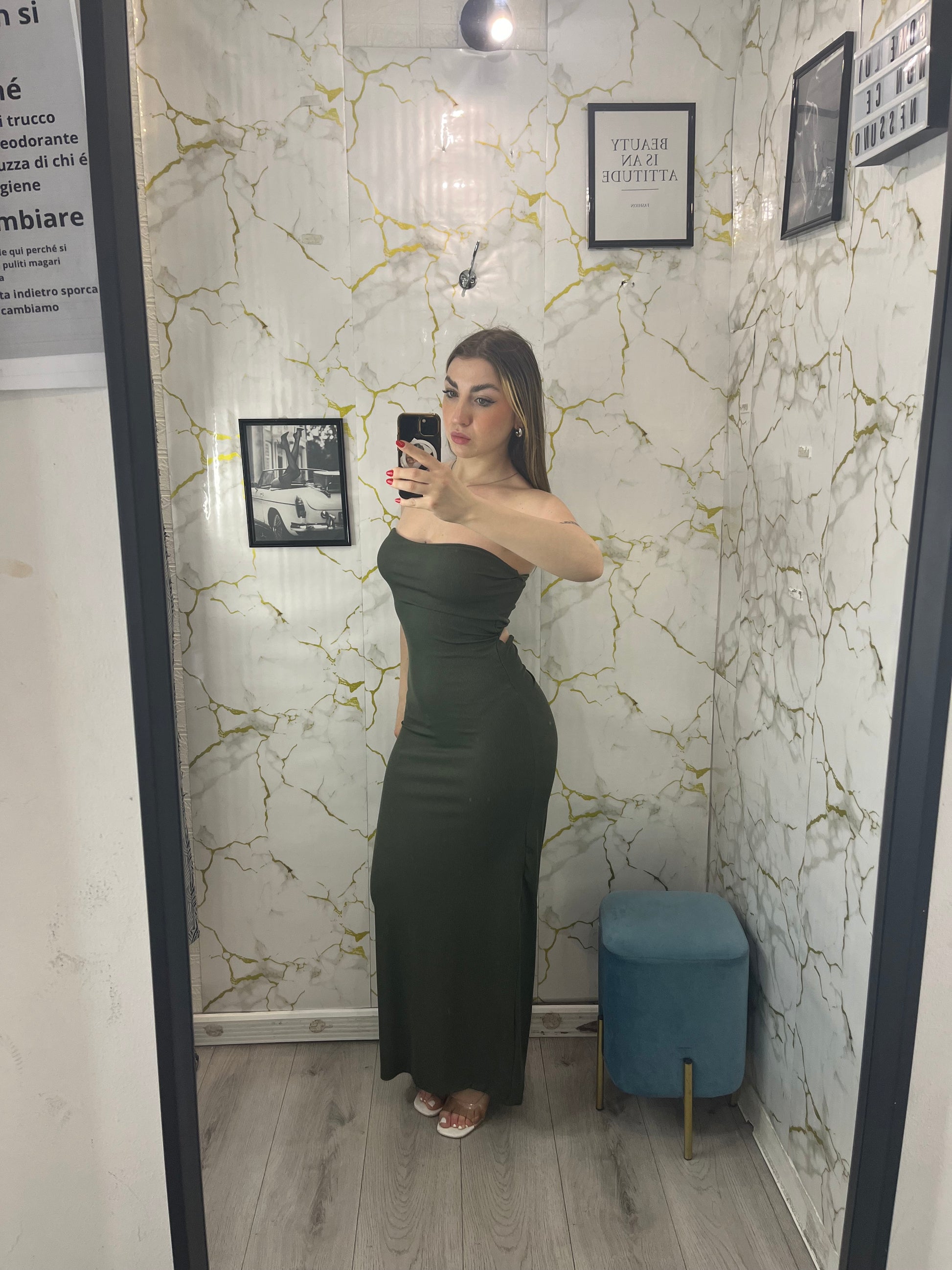 Dress in costine con arricciatura