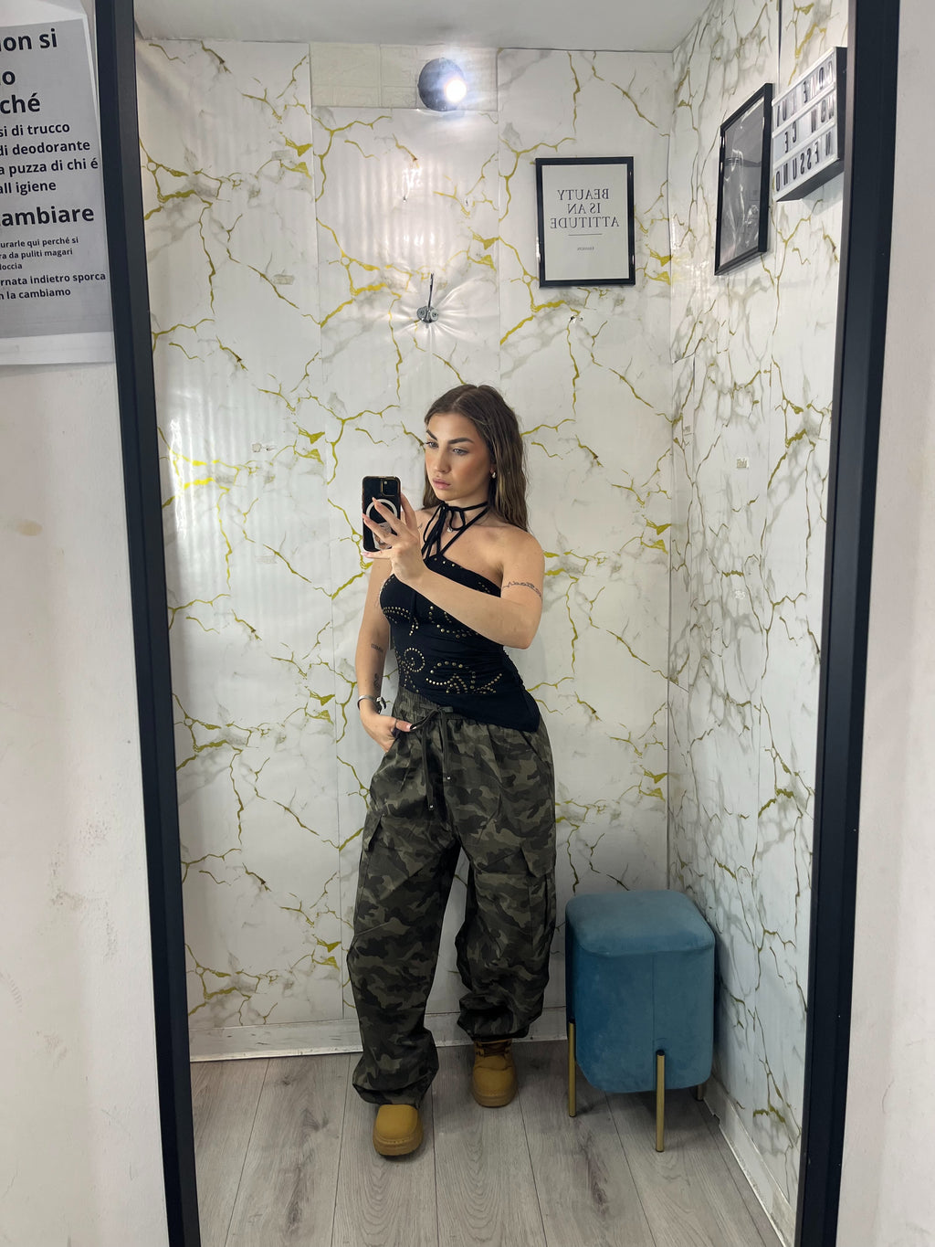 Pantalone cargo camouflage