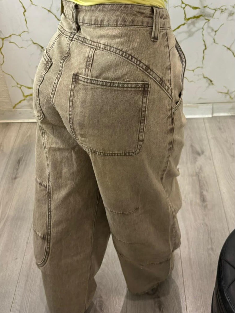 jeans sabbiato carpenter asimettrico