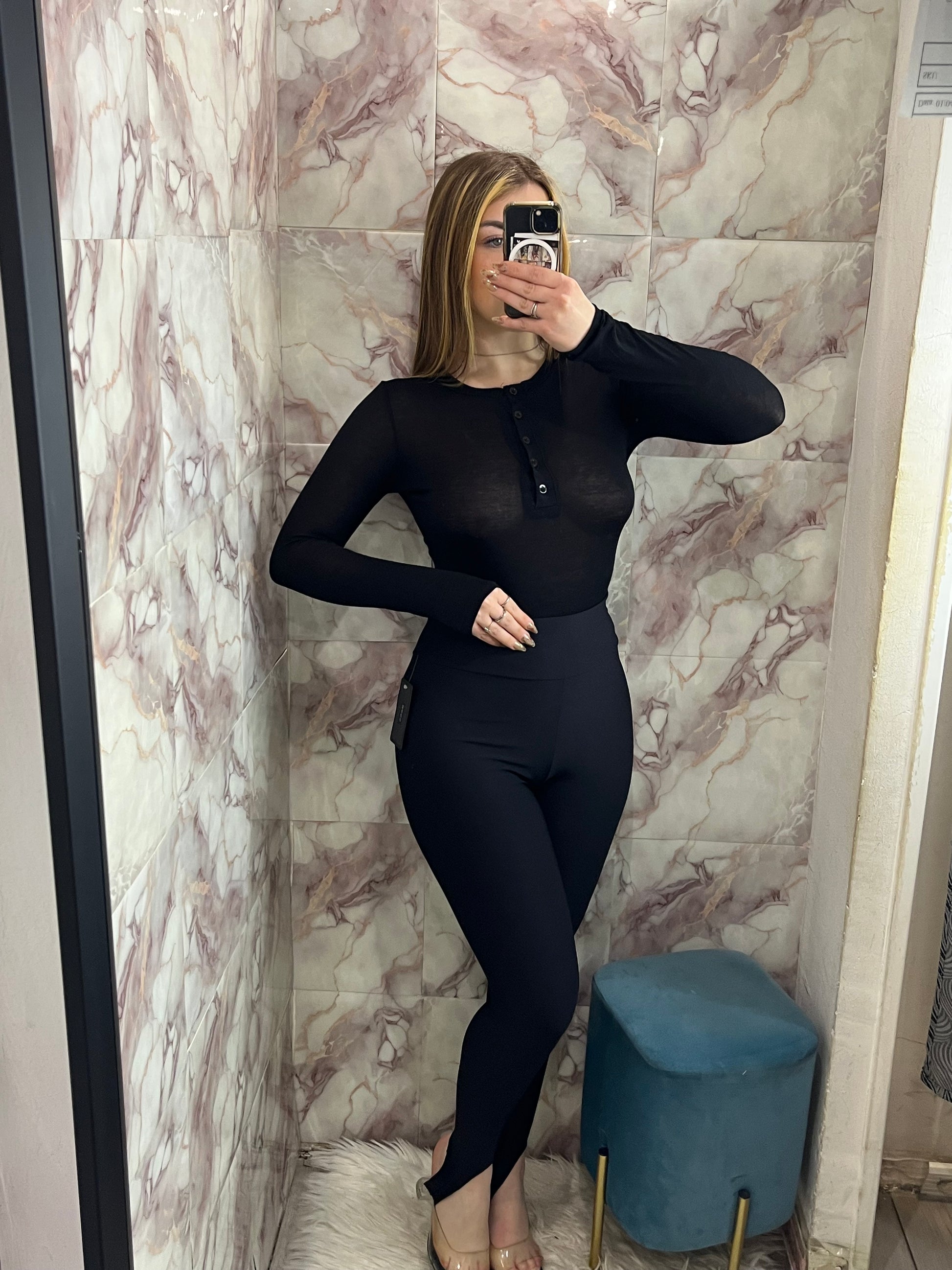 Leggins in lycra con sottopiede