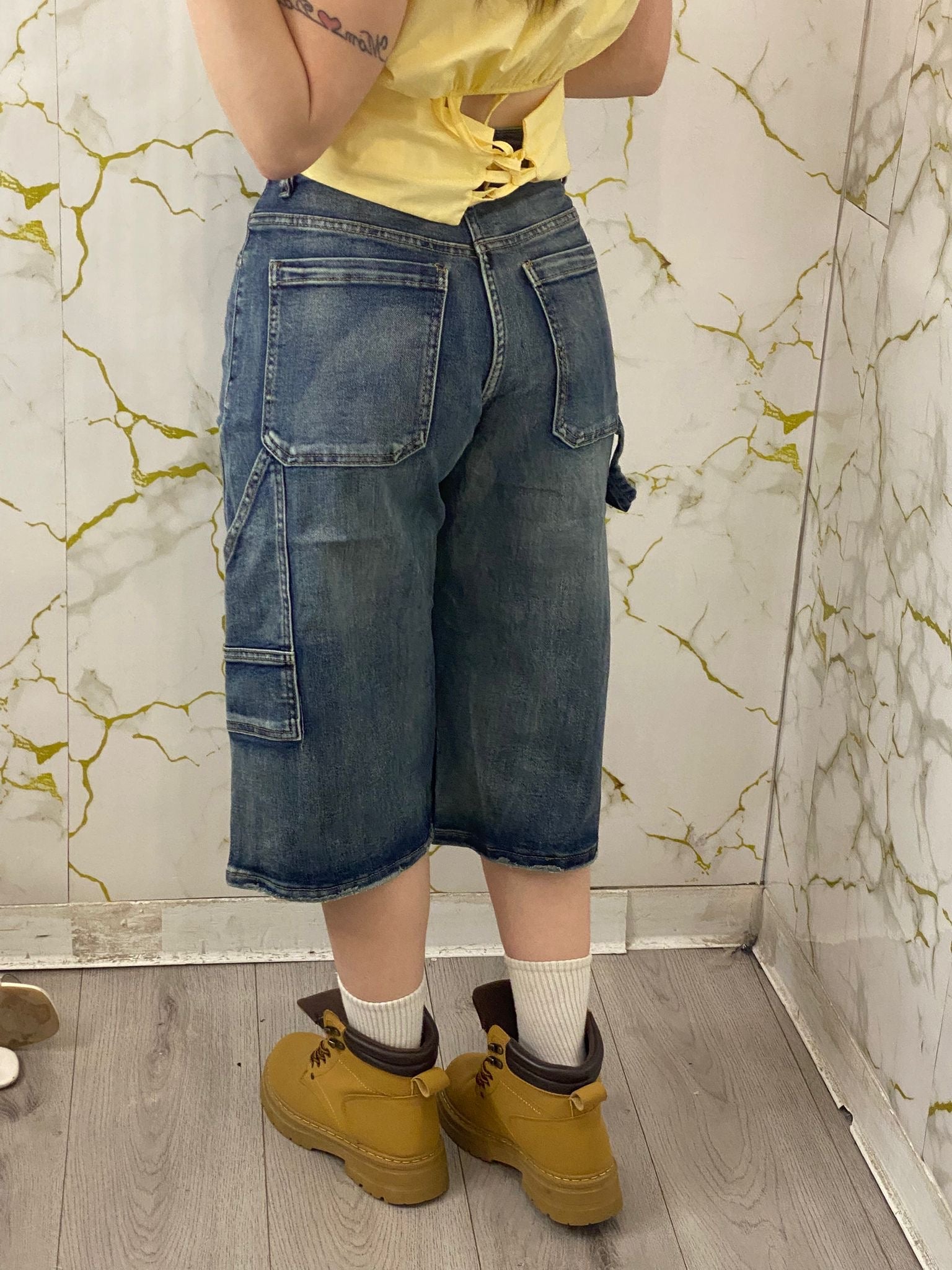 Bermuda in denim scuro