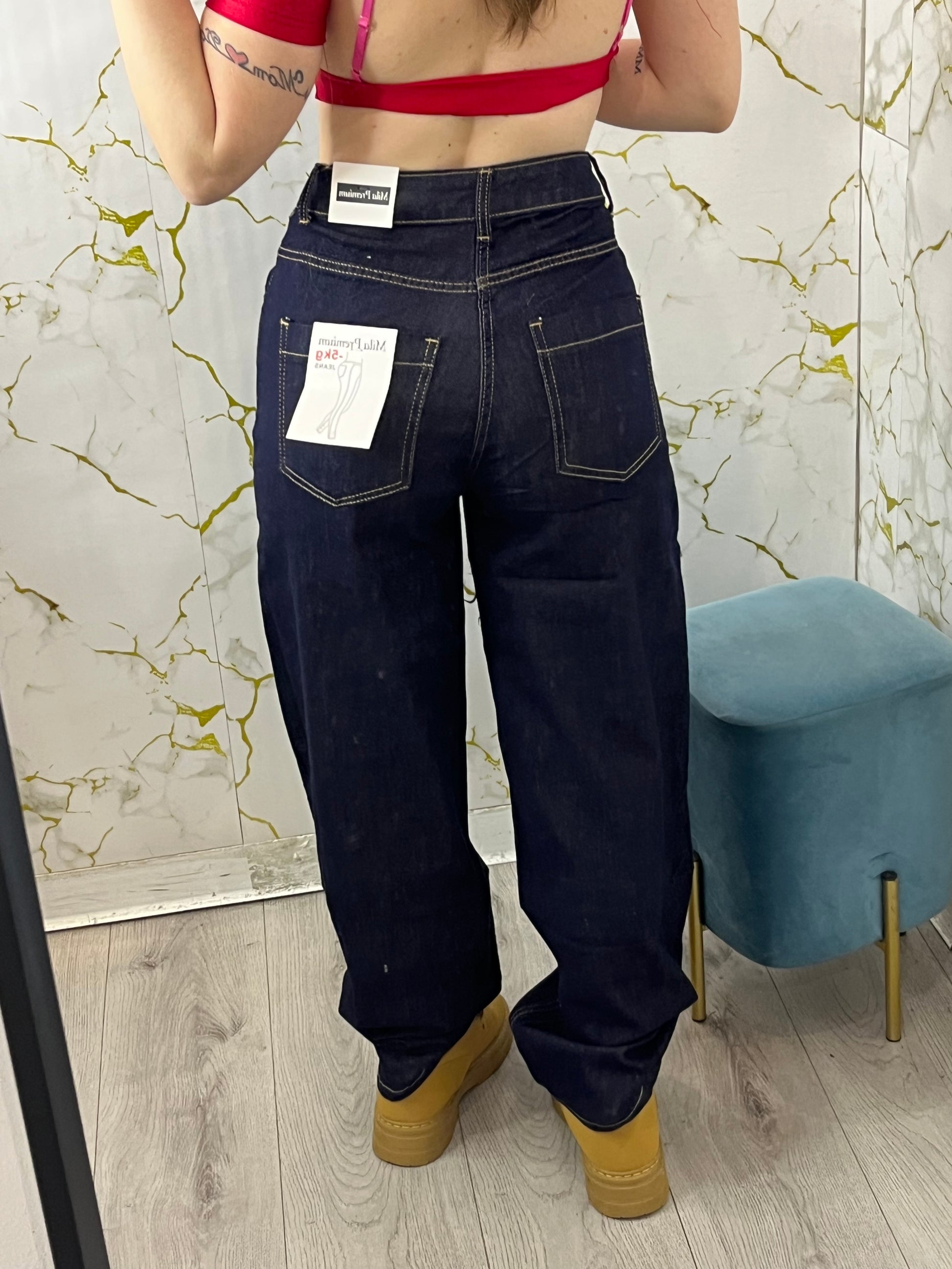Jeans Balloon denim scuro polly