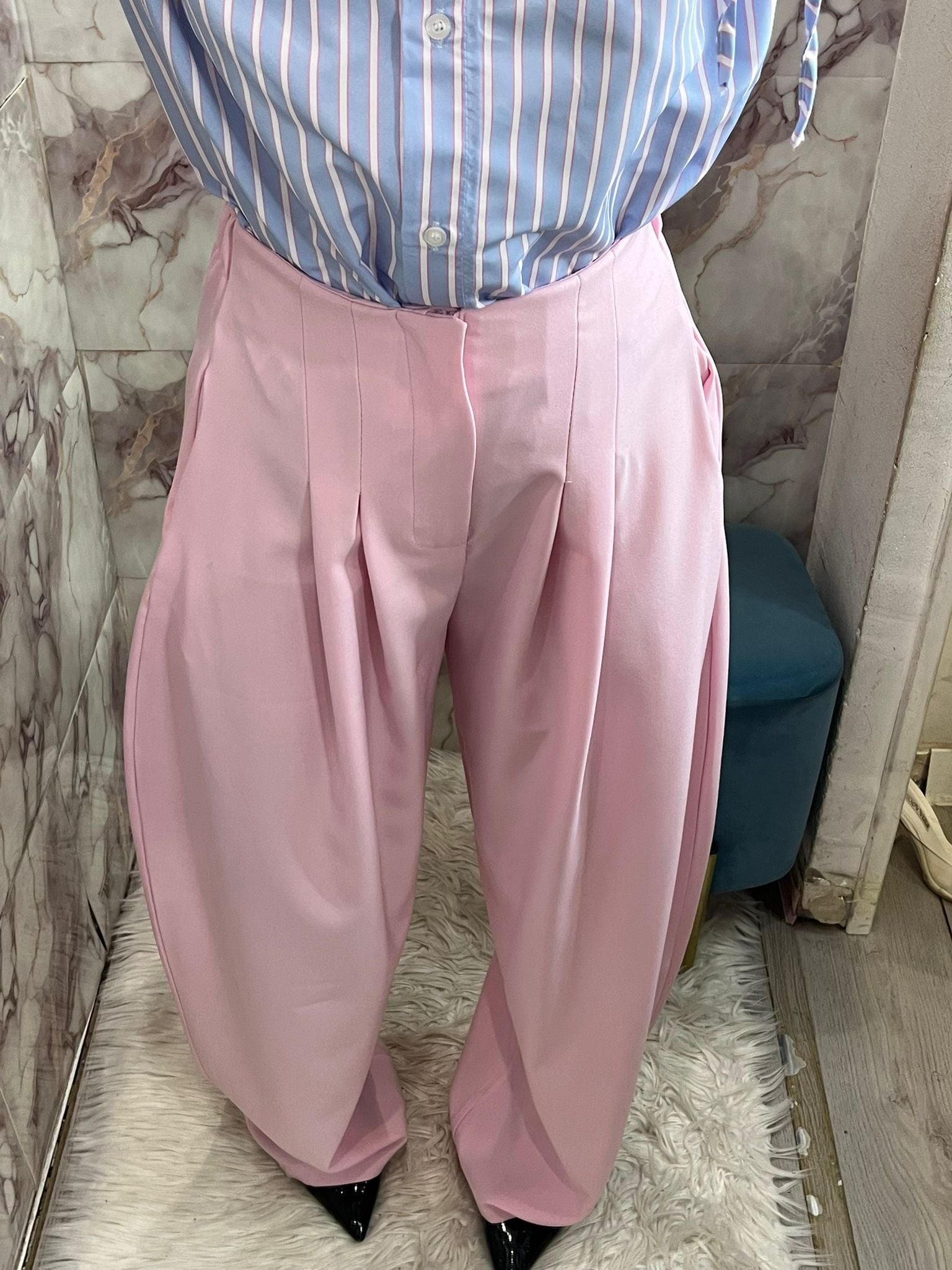 Pantalone balloon con penche