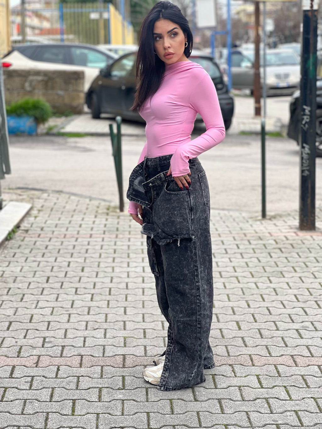 Jeans effetto doppio io