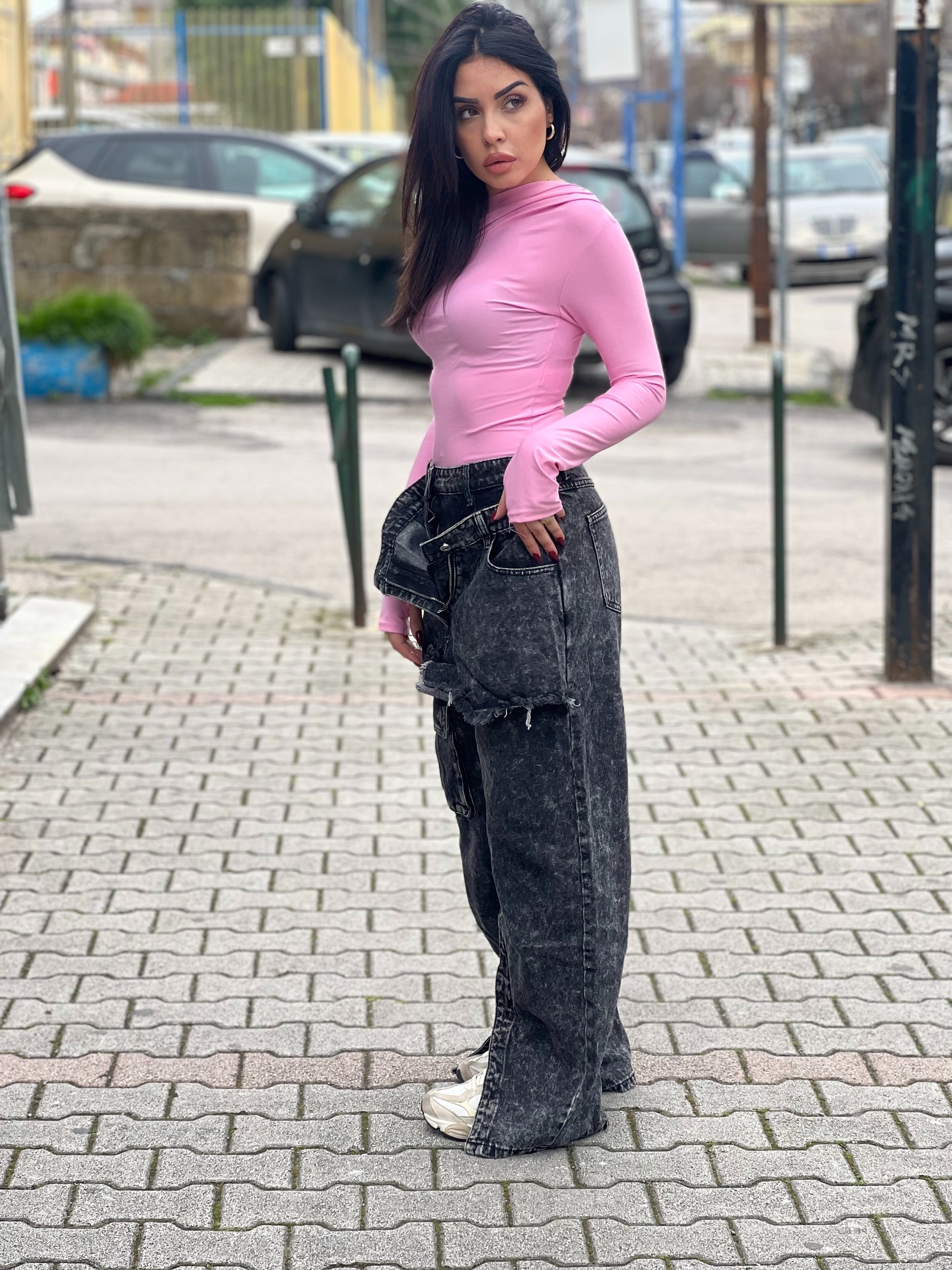 Jeans effetto doppio io