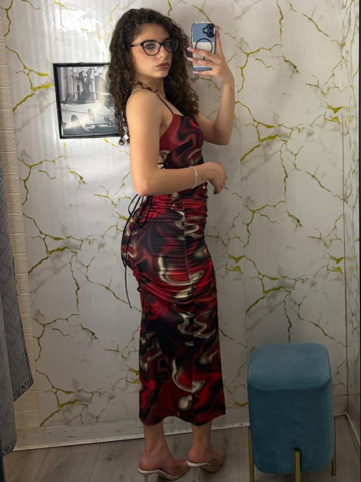 Dress con fantasia rossa