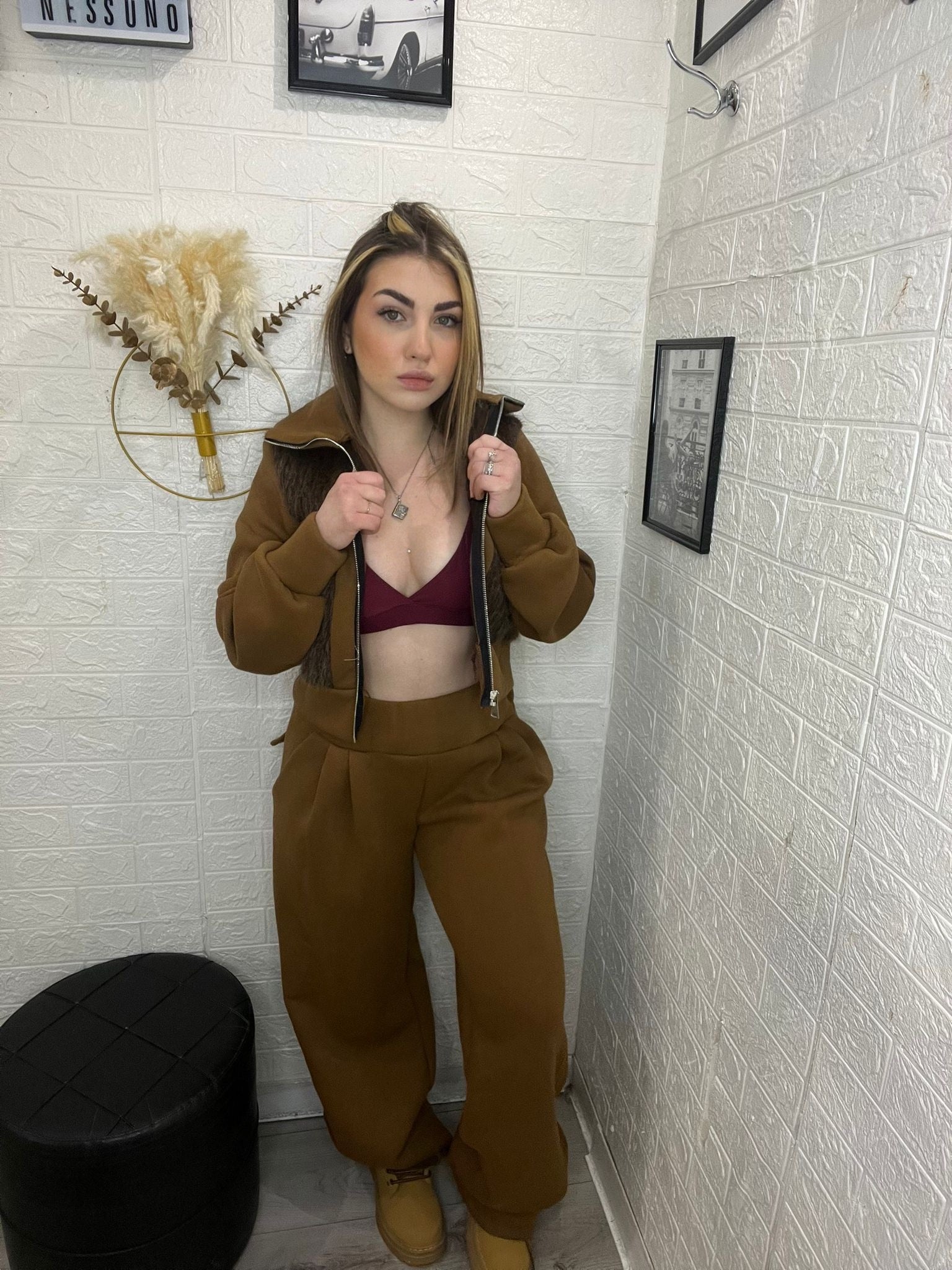 Tuta felpata con peluche