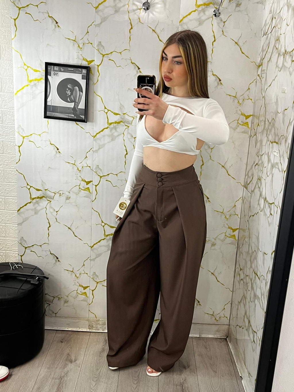 Pantalone balloon con bottoni 16090