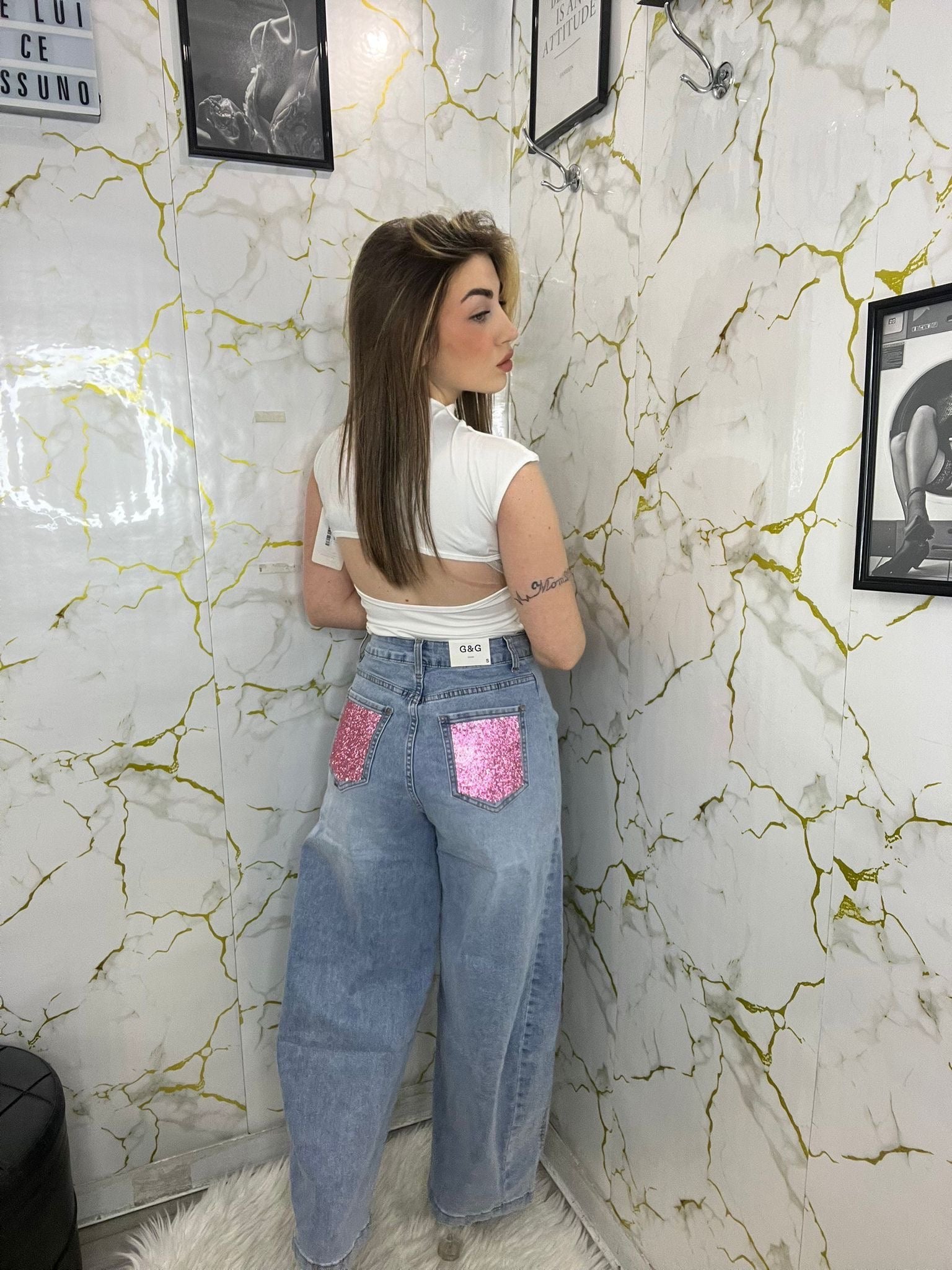 Body con mezzo scollo