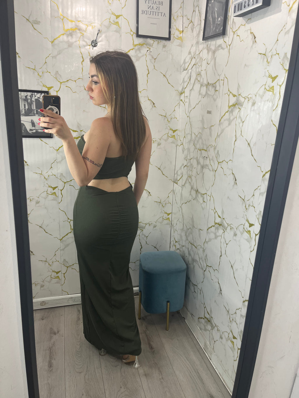 Dress in costine con arricciatura