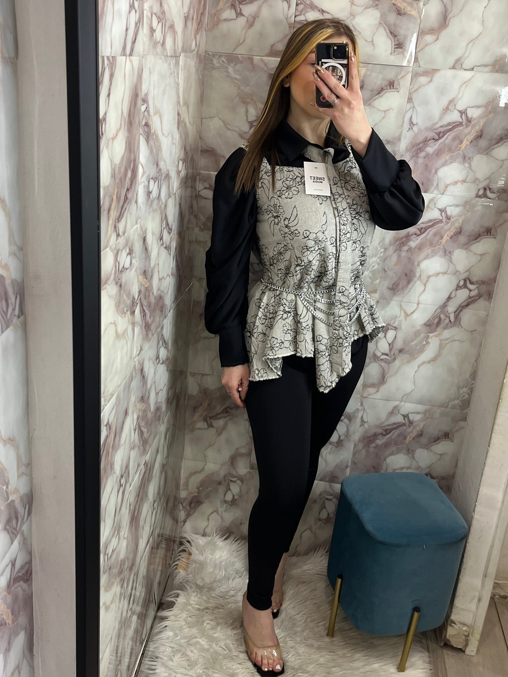 Leggins in Lycra con fascia alta