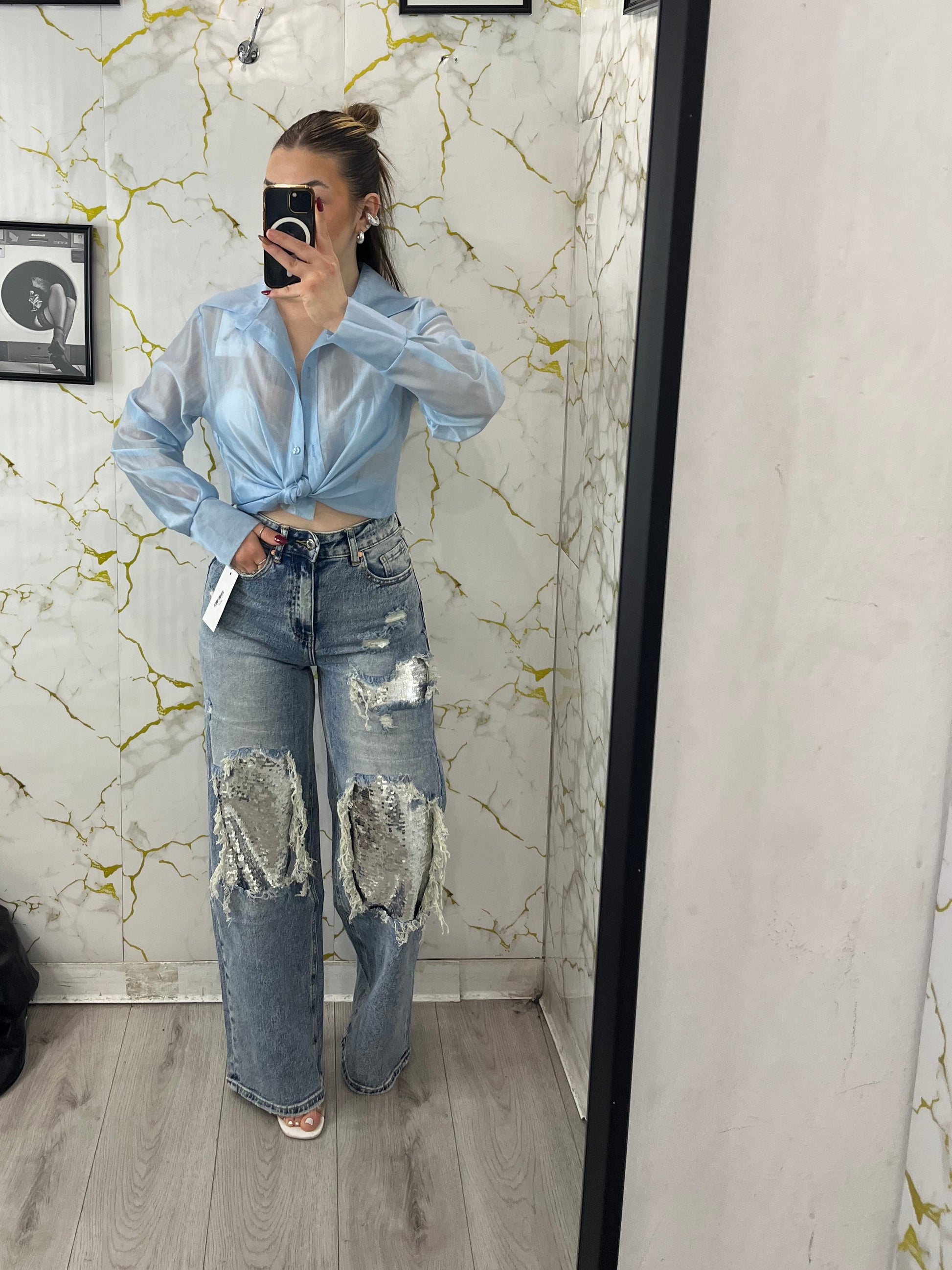 Jeans con Paillettes