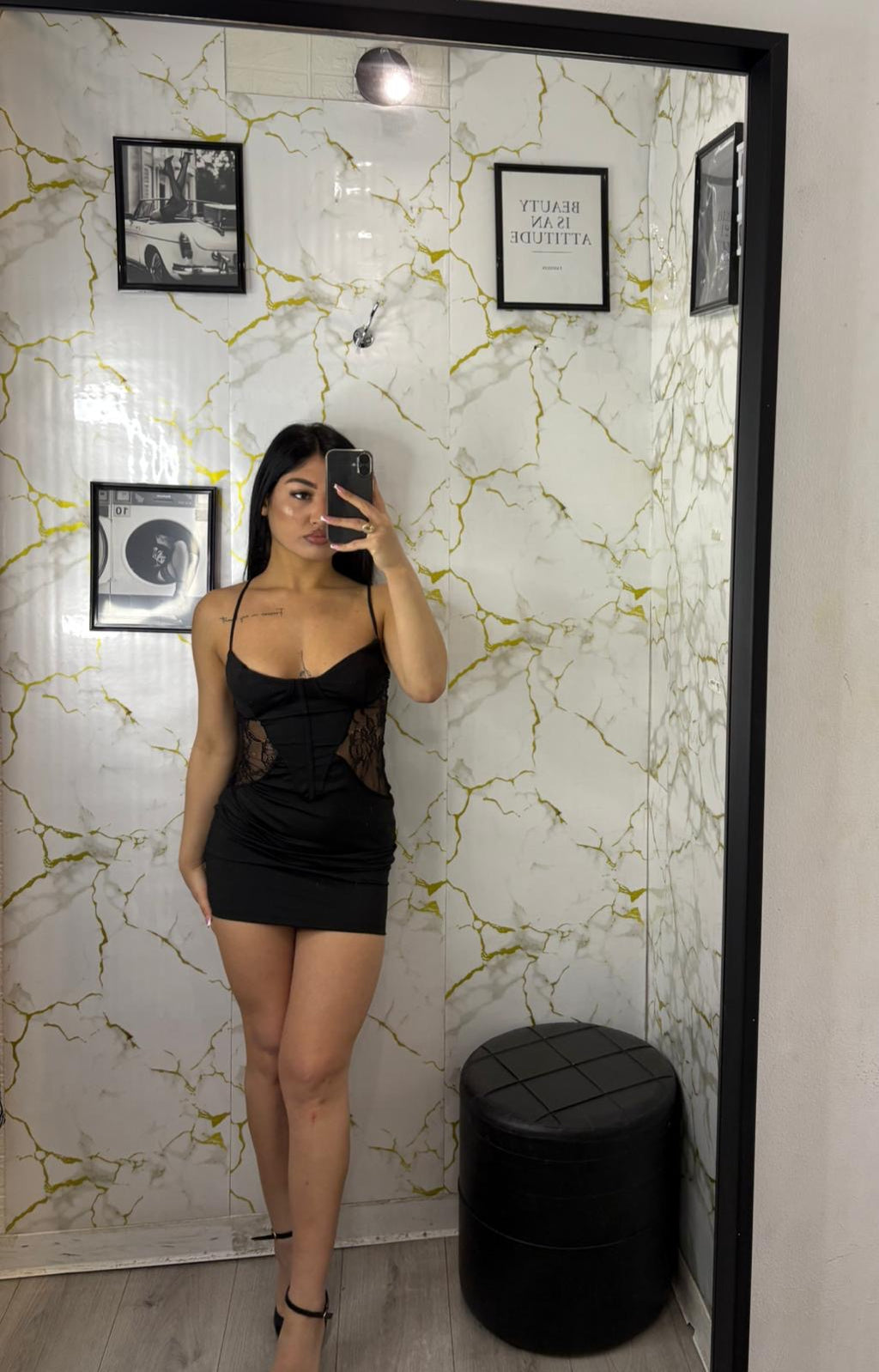 Dress licra con macramé