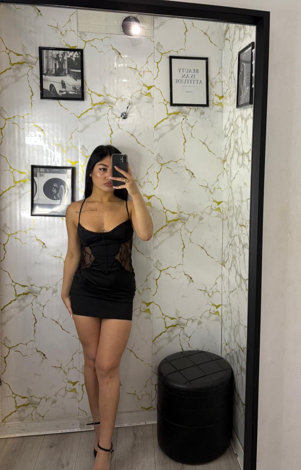 Dress licra con macramé