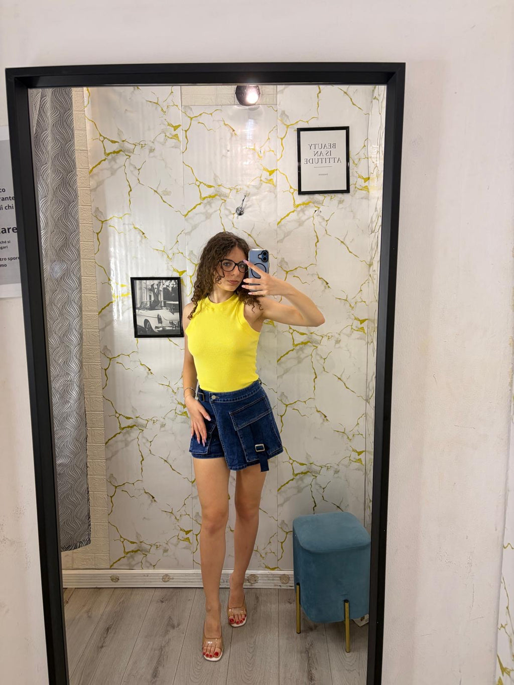 Pantagonna in denim scuro