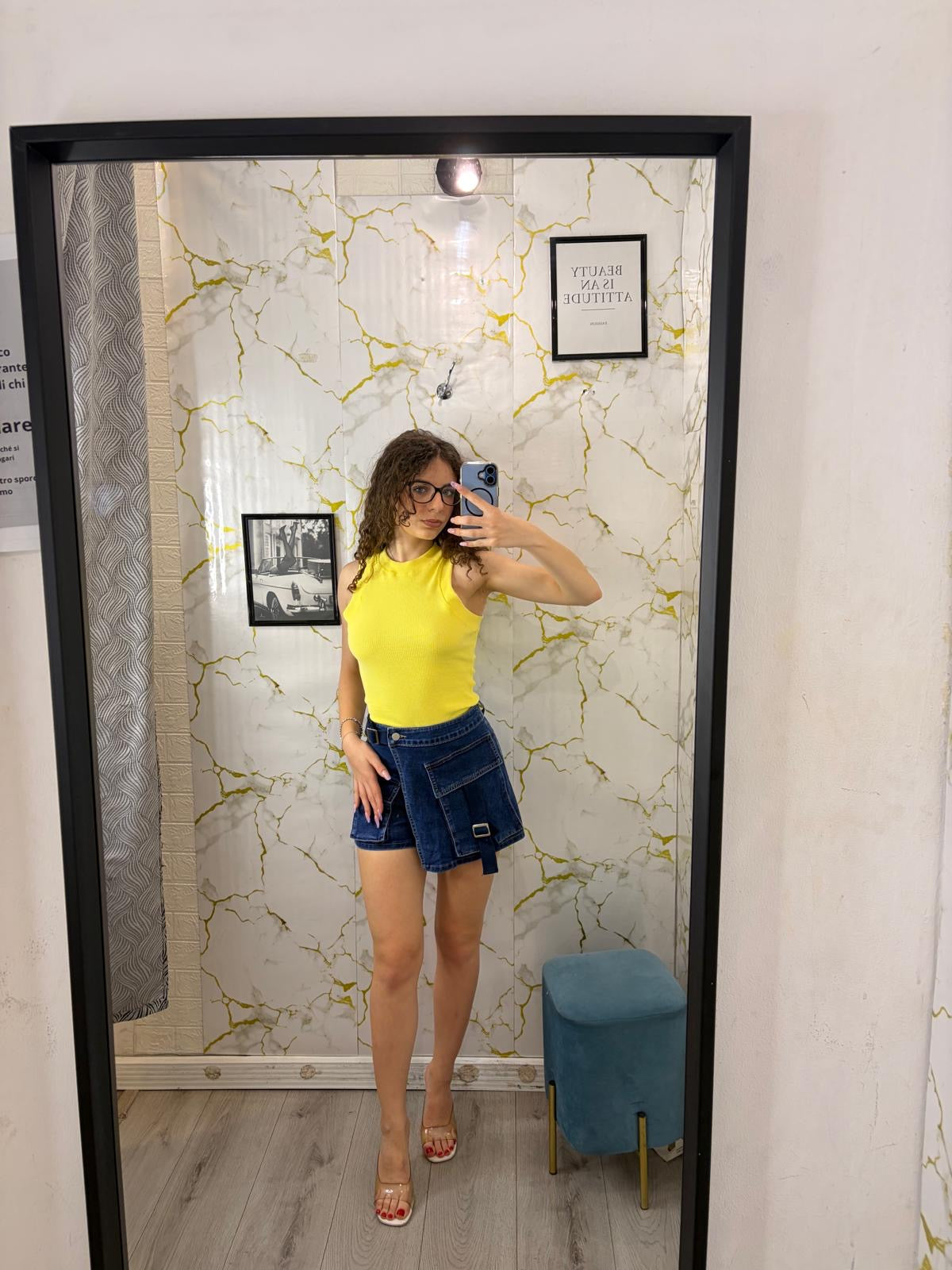 Pantagonna in denim scuro